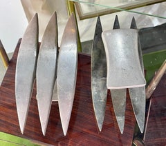 Two Pair of French Brutalist Cast Bronze Door Pulls