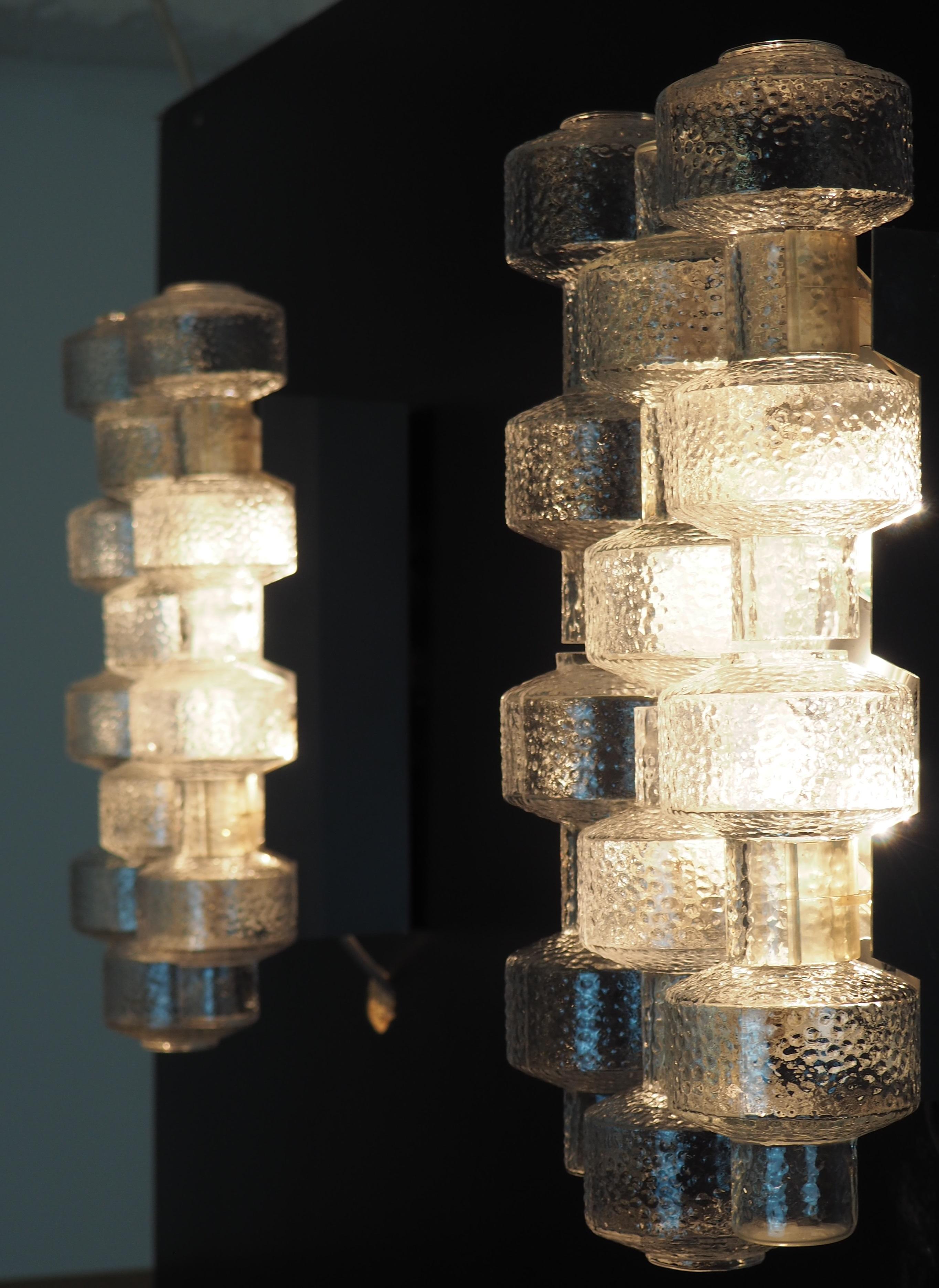 Mid-Century Modern Set of Four Rare Wall Sconces by Gert Nyström for Orrefors, Sweden, circa 1950s