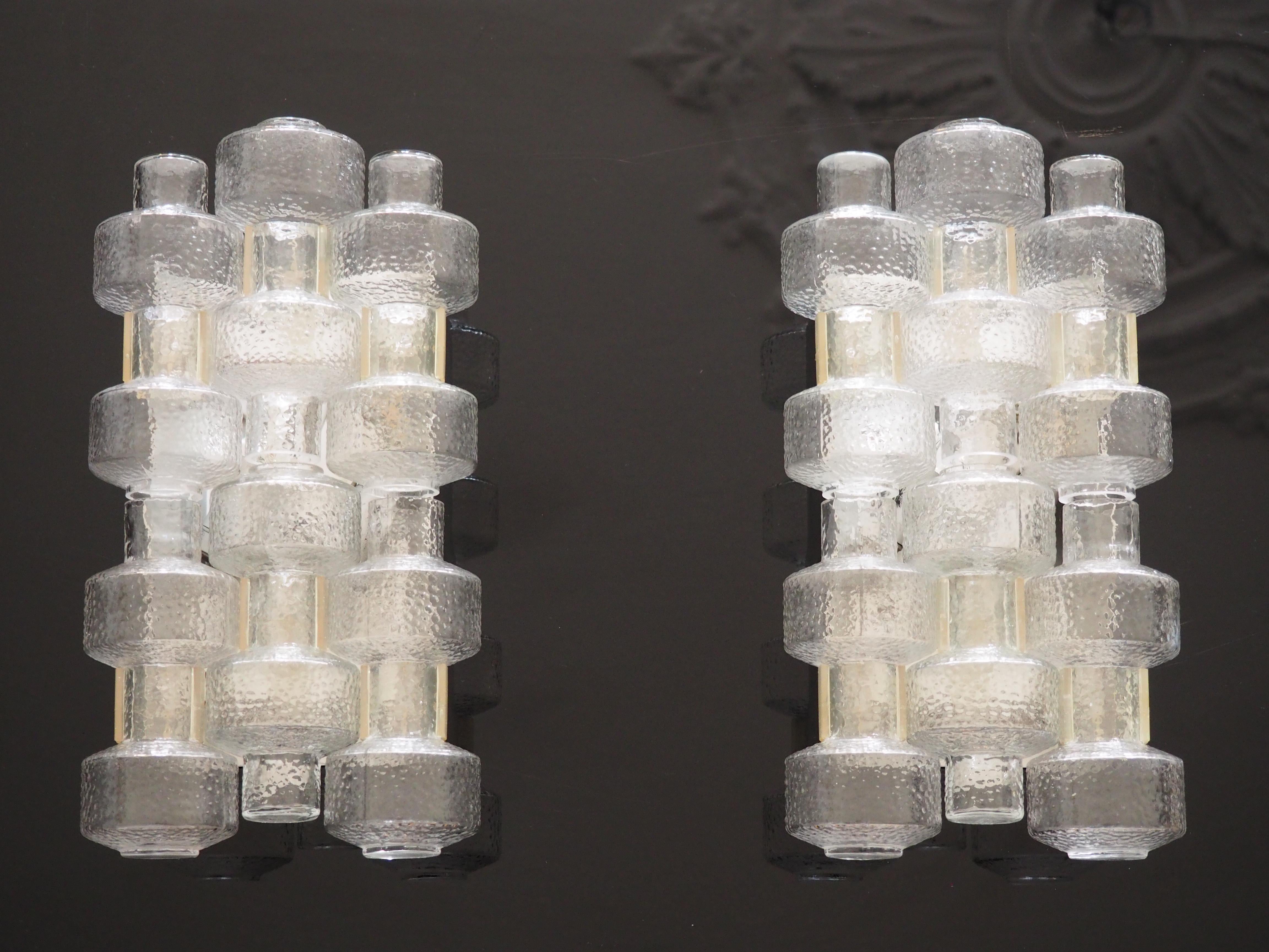 Set of Four Rare Wall Sconces by Gert Nyström for Orrefors, Sweden, circa 1950s 1