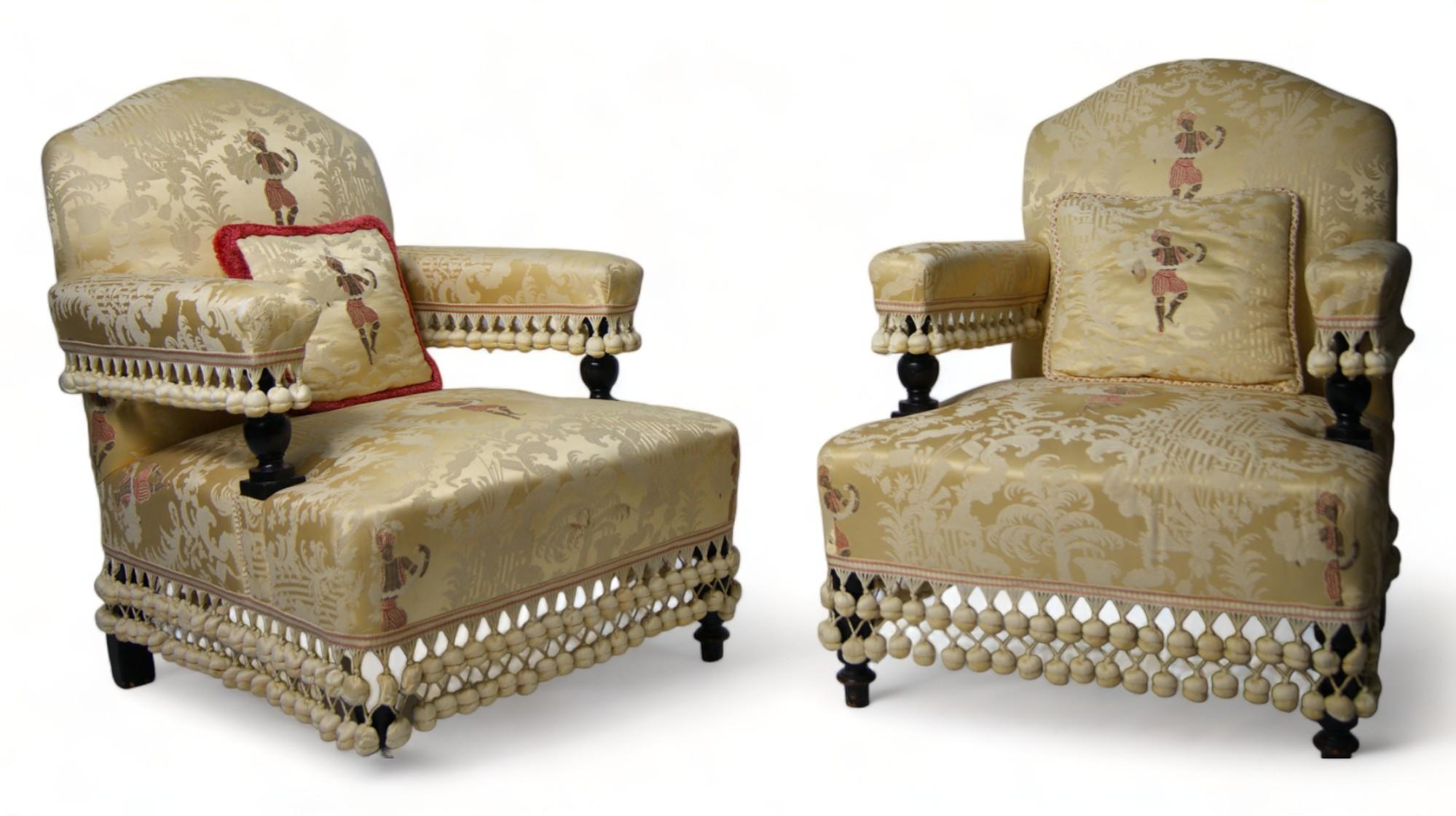 Pair of Two Victorian Armchairs For Sale 1