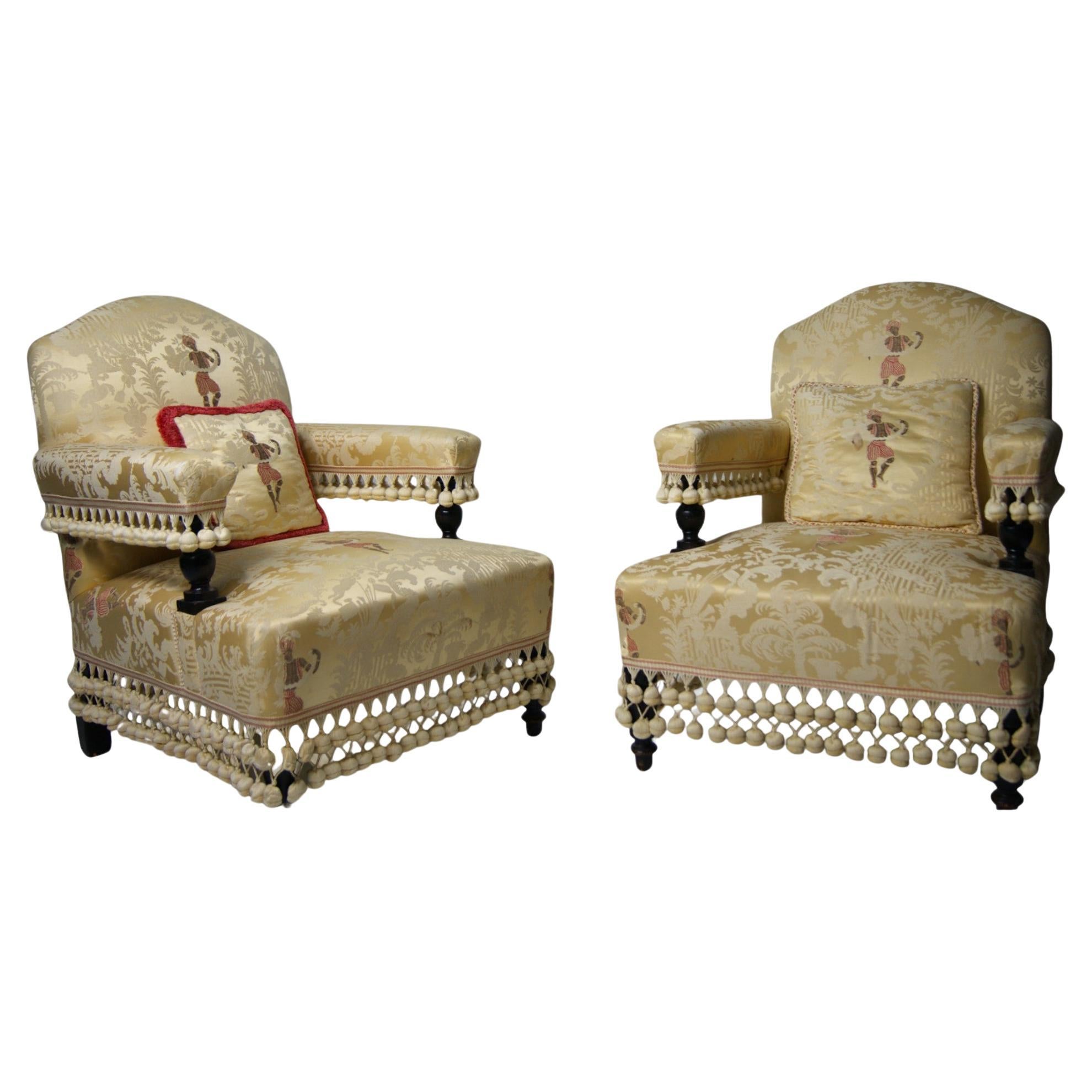 Pair of Two Victorian Armchairs For Sale