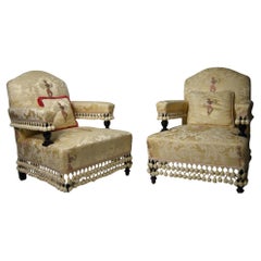 Antique Pair of Two Victorian Armchairs