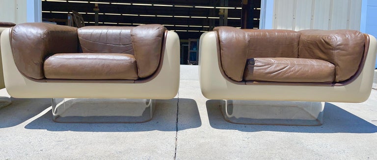 Pair Steelcase Space Age Lounge Chairs by William Andrus For Sale 1