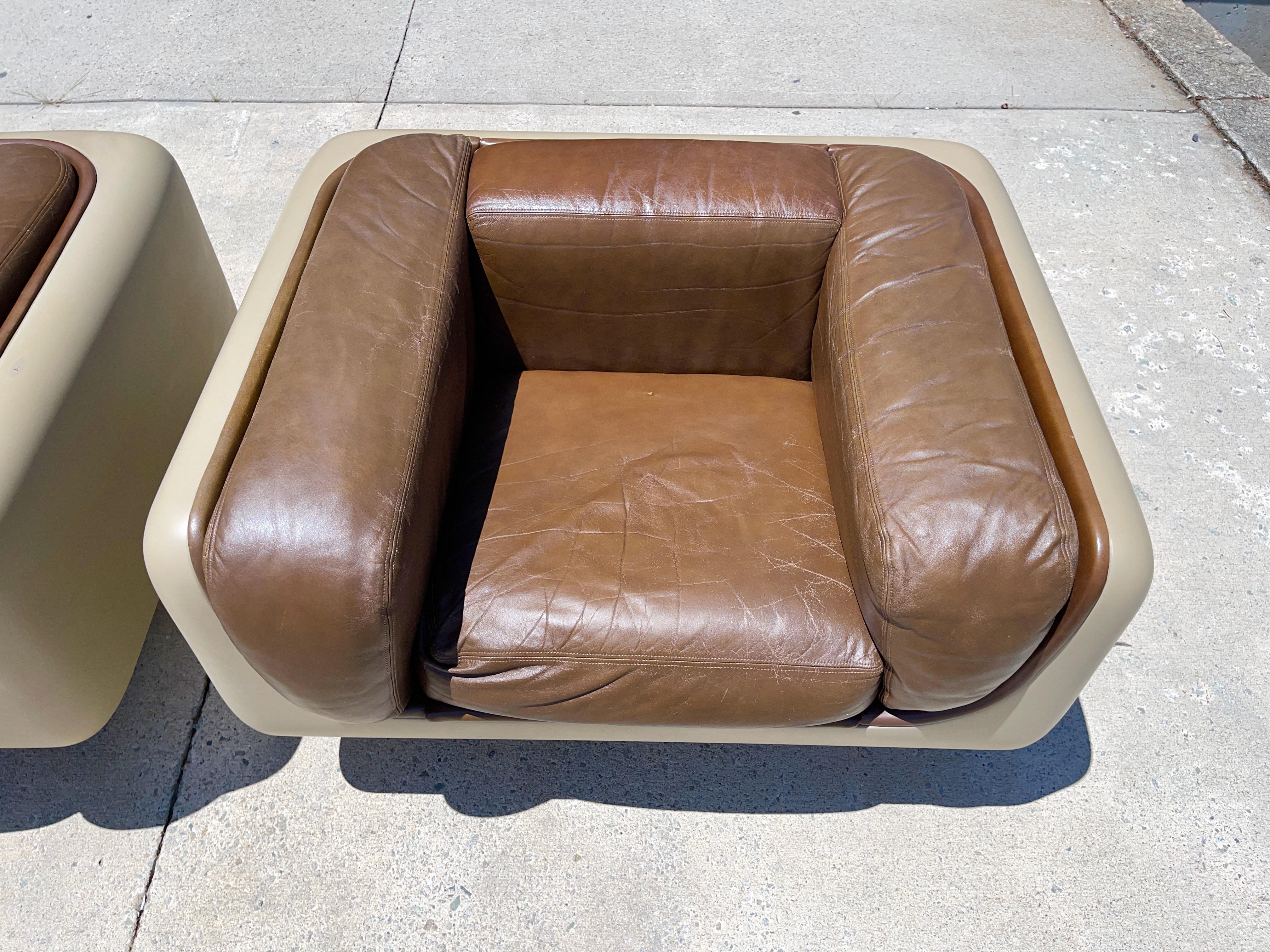 Pair Steelcase Space Age Lounge Chairs by William Andrus 2