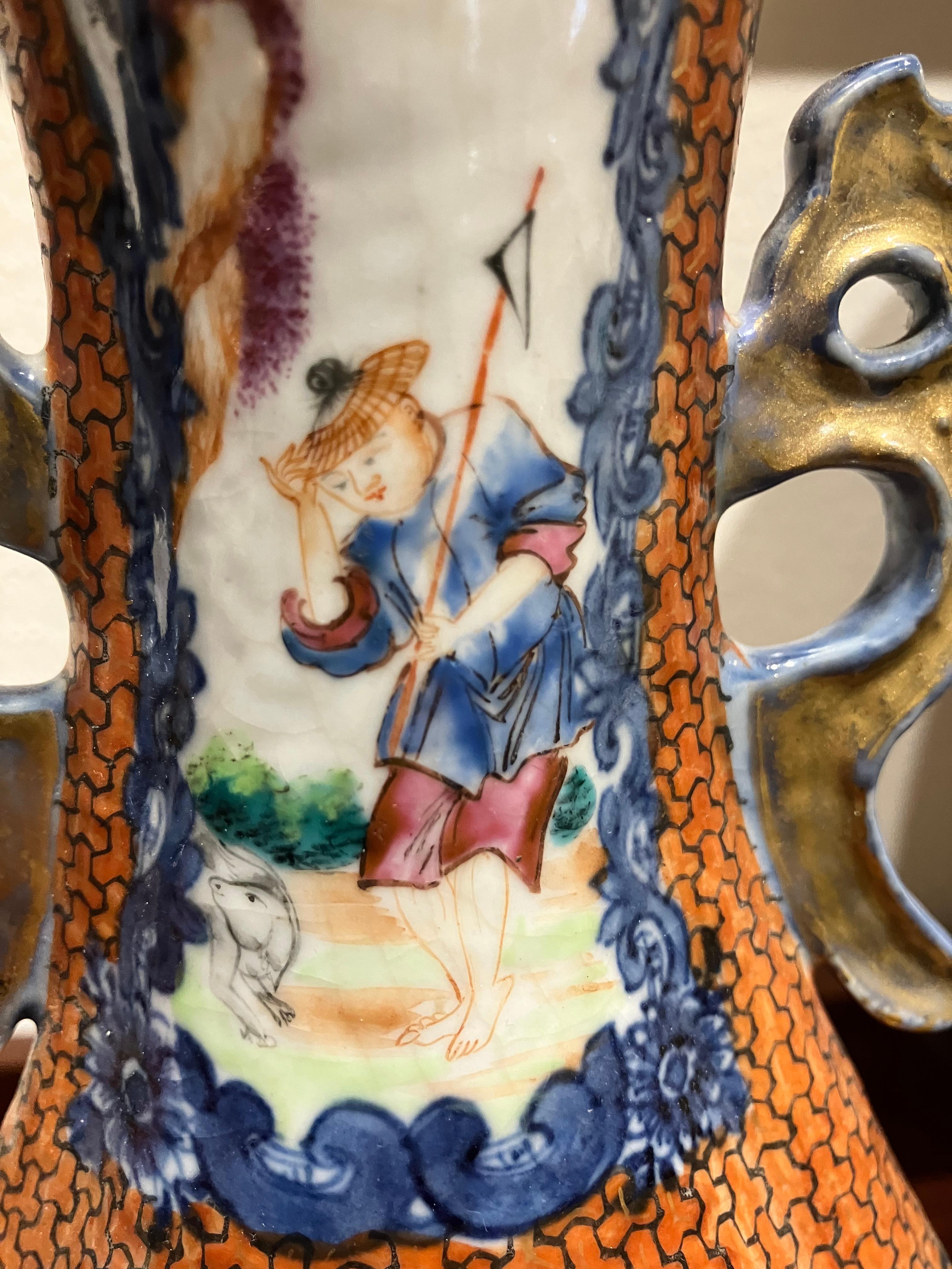 Two Pairs, 18th Century Mandarin Pallet Chinese Export Vases in vendita 8
