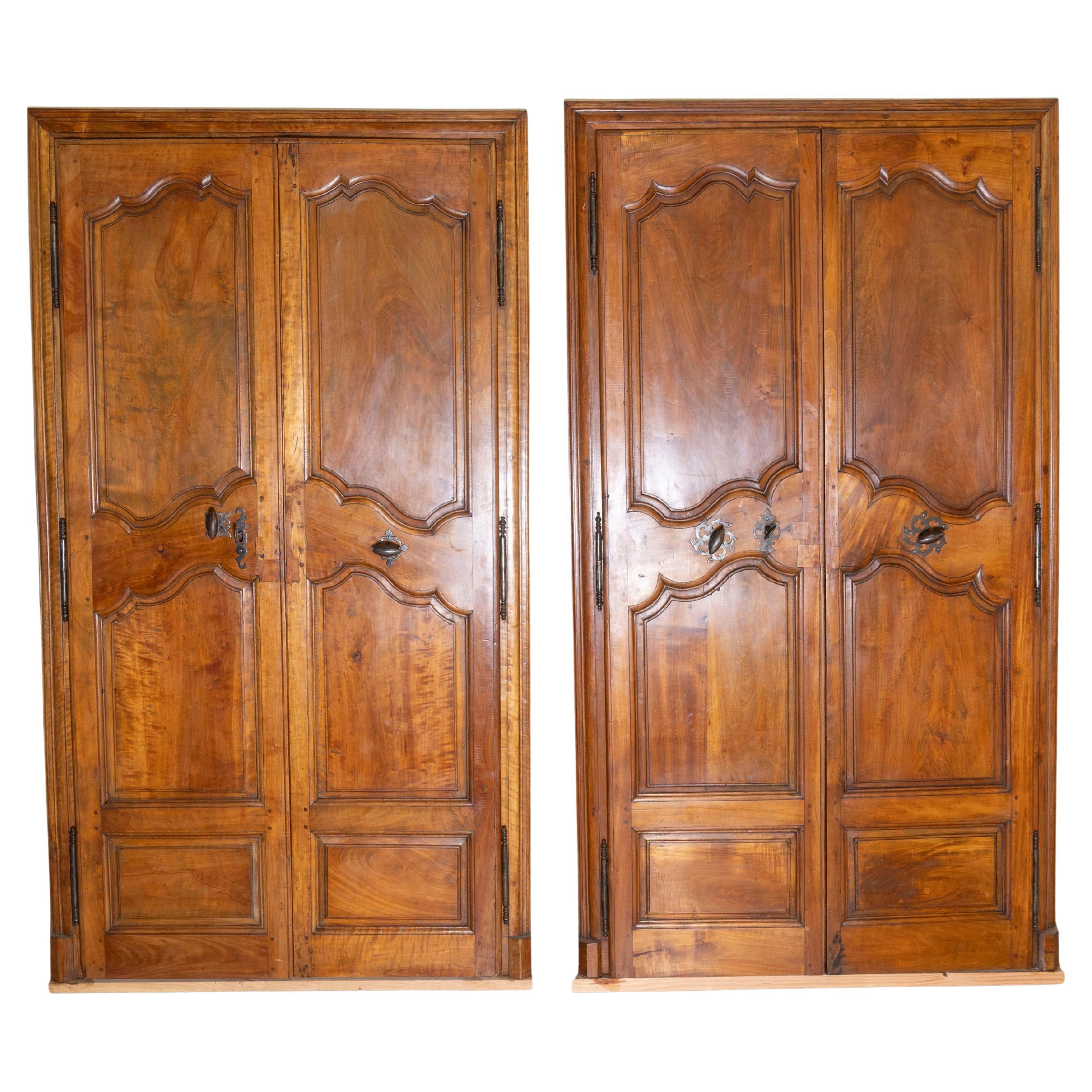 Two Pairs of 18th Century French Alder Communication Doors From Avignon