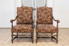 Two Pairs of 20th Century French Arm Chairs