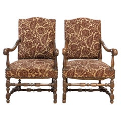 Two Pairs of 20th Century French Arm Chairs