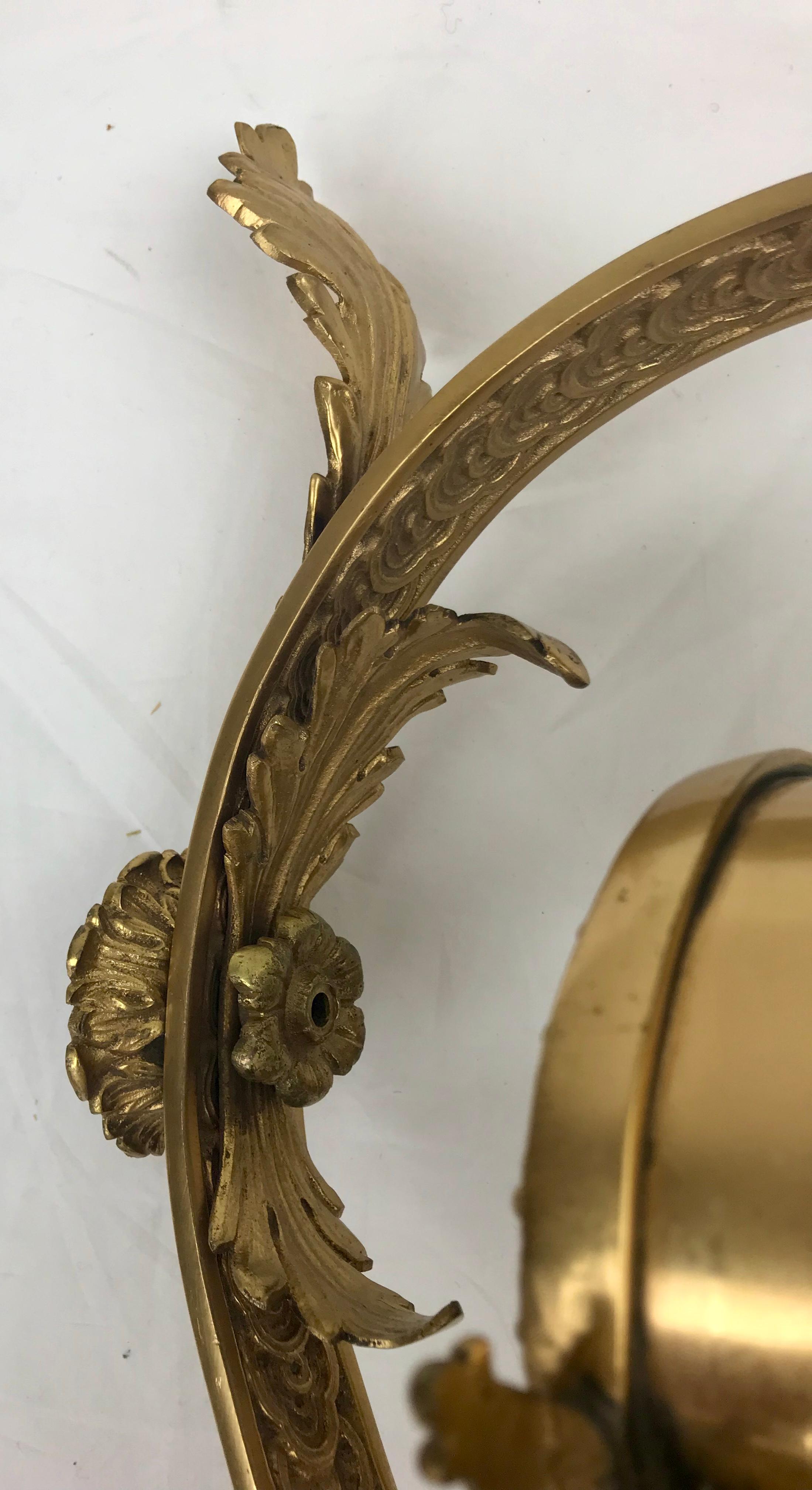 Paar Bronze venezianischen Stil Wandlaternen oder Wandleuchter im Angebot 5