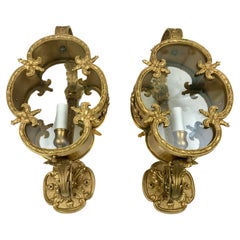 Pareja de Faroles o Apliques de Bronce Estilo Veneciano