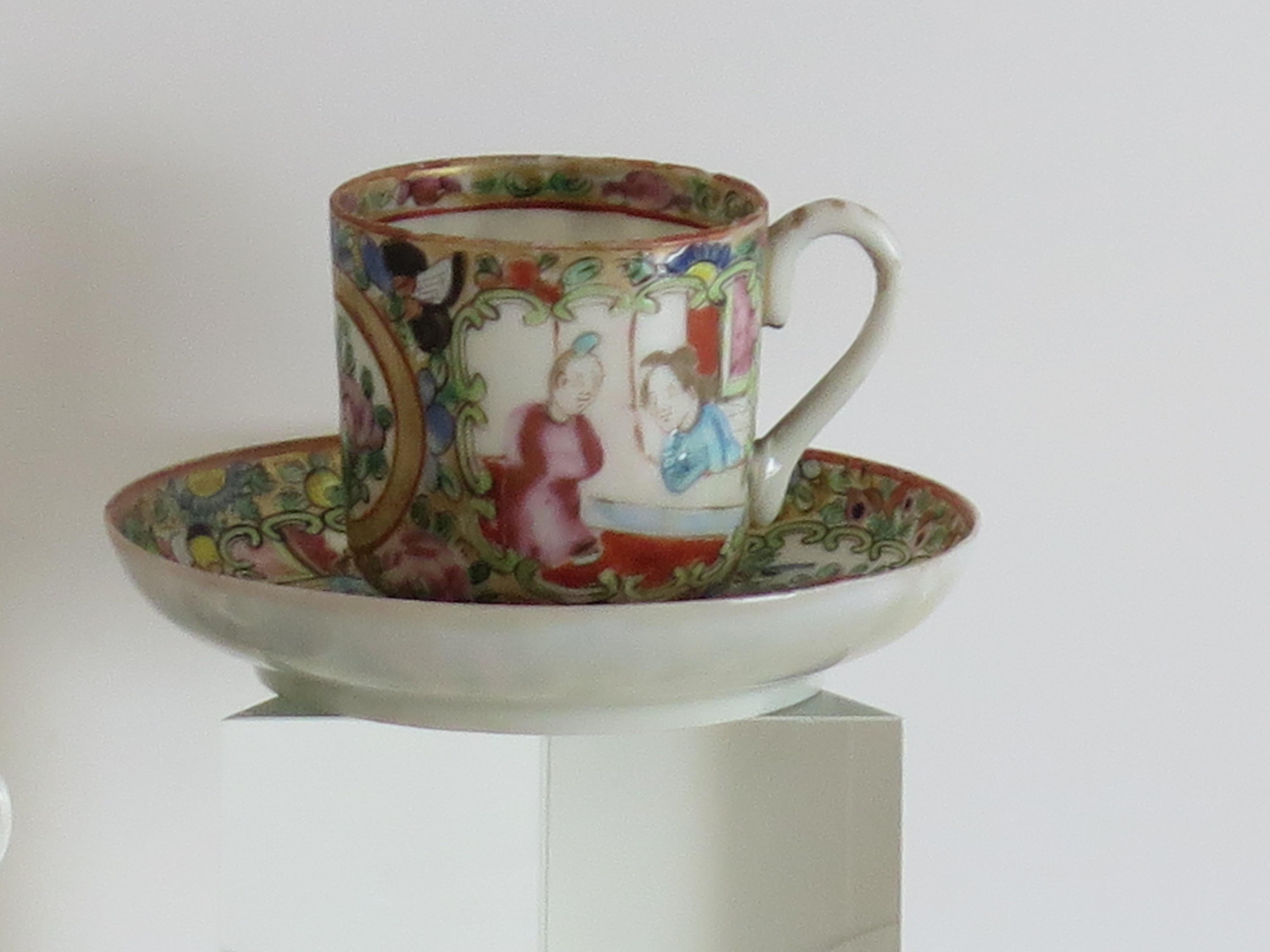 Porcelain Two PAIRs of Chinese Export Cups and Saucers egg-shell porcelain, Qing 19th C For Sale