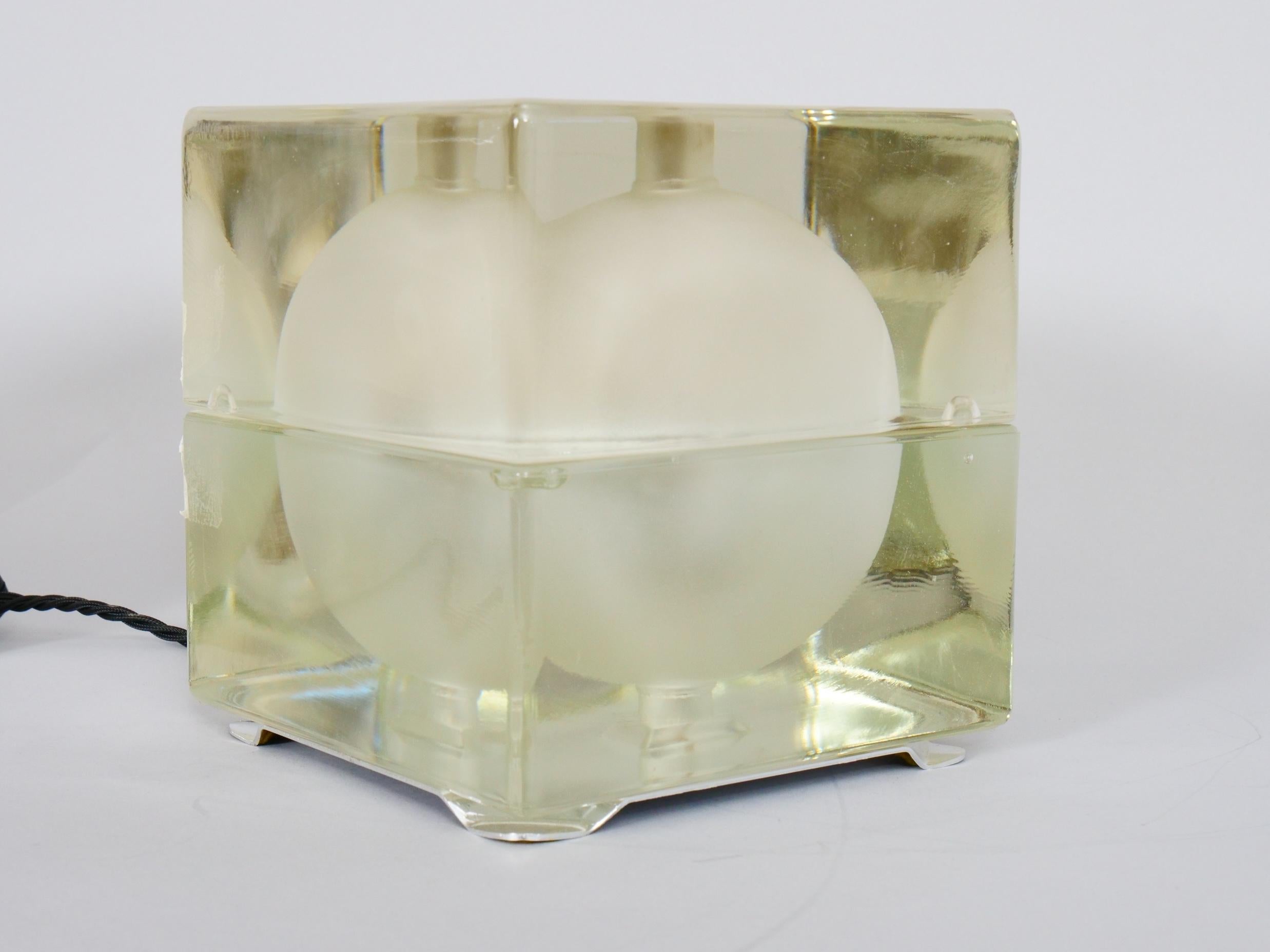 Glass Two pairs of 'Cubosfera' table lights by Alsessandro Mendini.  Italy c1958 For Sale