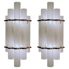 Two Pairs of Cylinders Pulegoso Sconces, Murano KIRSHA PRIVATE LISTING