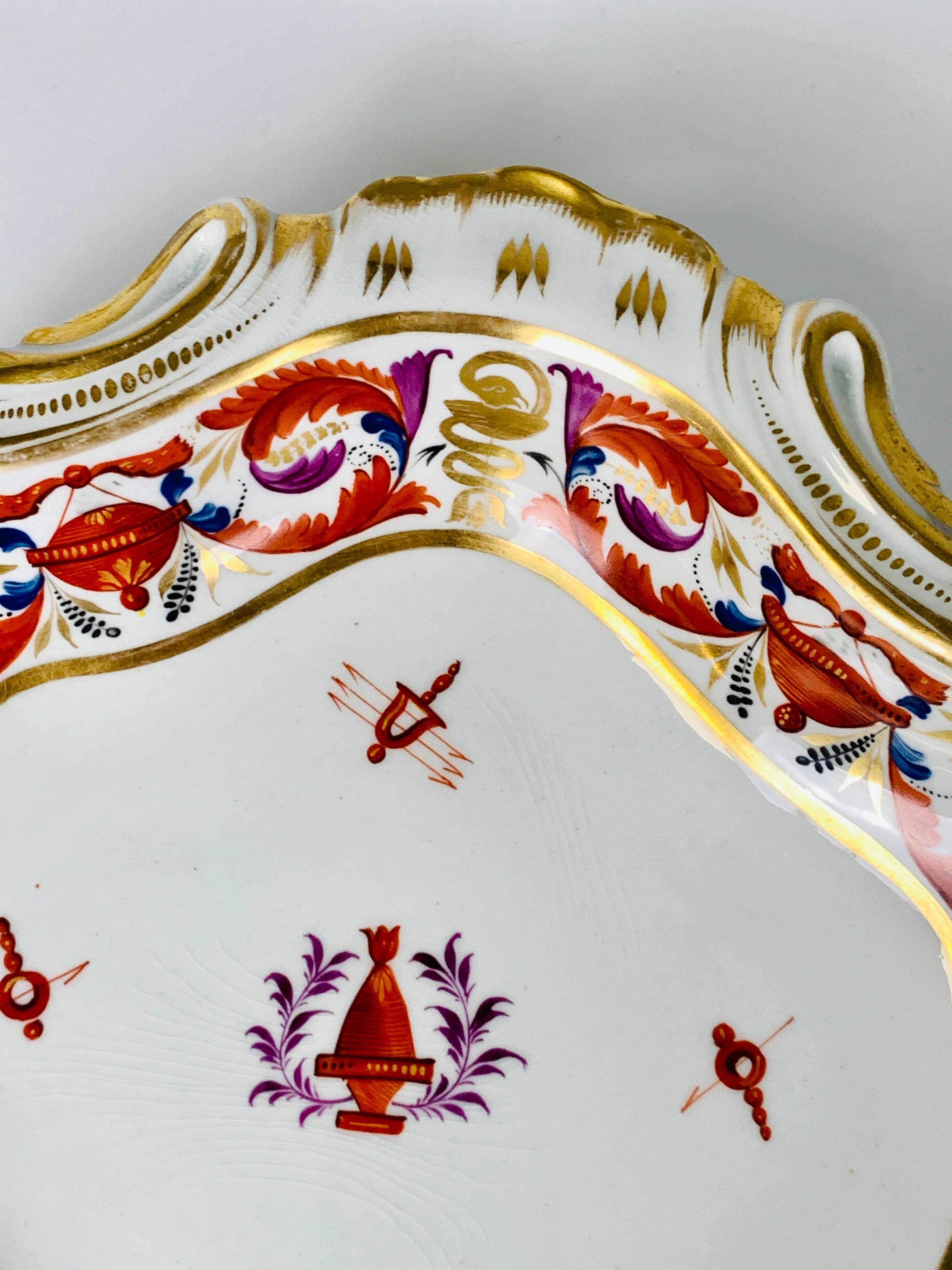 Two Pairs of Derby Porcelain Shaped Dishes Hand-Painted England, Circa 1810 For Sale 7