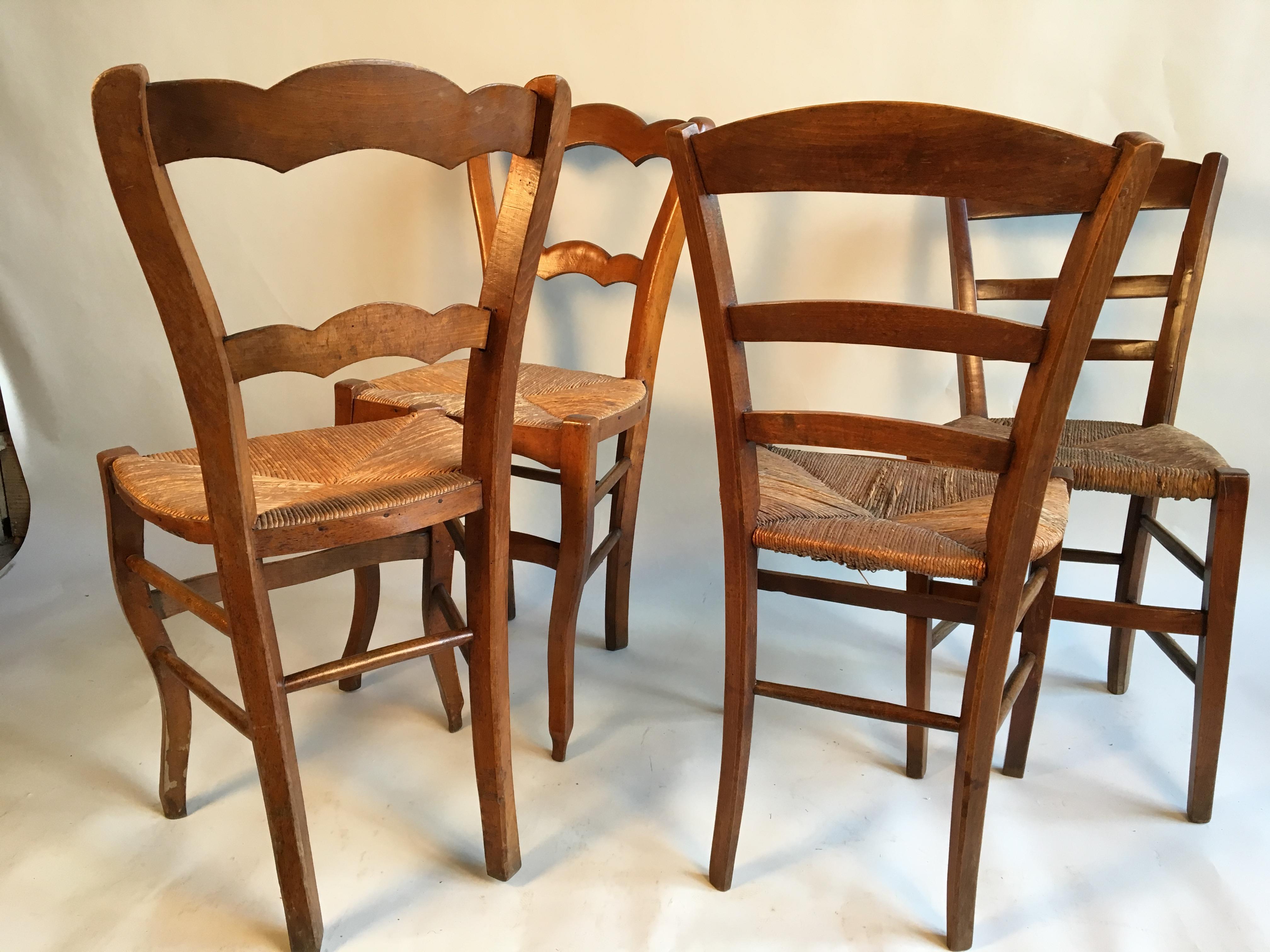 Cherry Two Pair of French Country Side Chairs