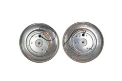 Two Pairs of French Round Disk Wall Sconces or Ceiling Lights 1970s