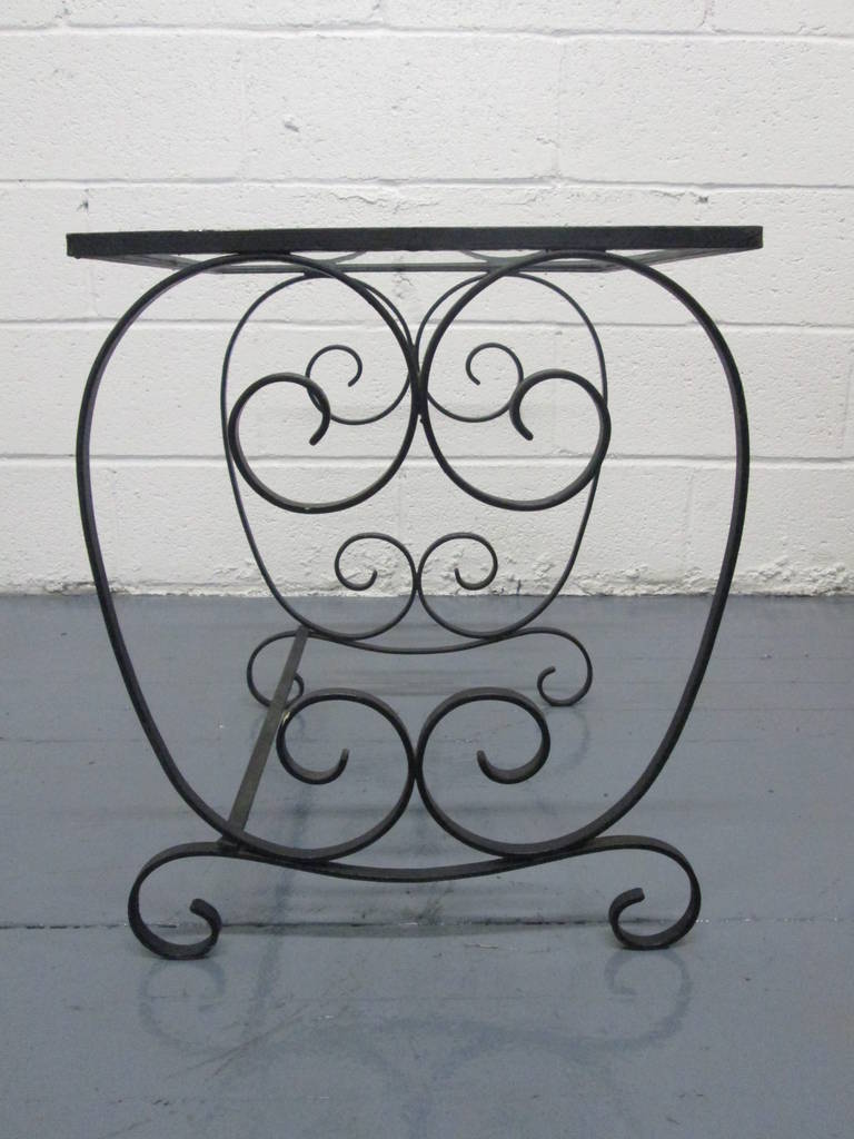 Glass Two Pairs of French Wrought Iron Nest of Tables For Sale