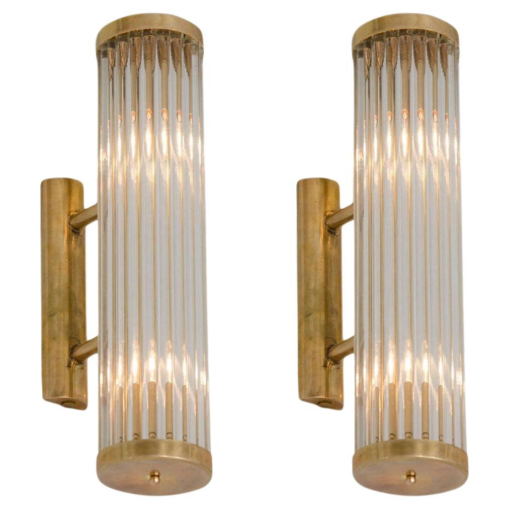Two pairs of Italian Brass Arm Wall Lights IP44 rated For Sale