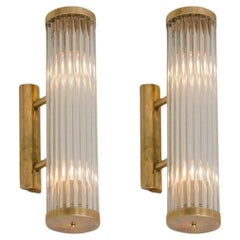 Two pairs of Italian Brass Arm Wall Lights IP44 rated