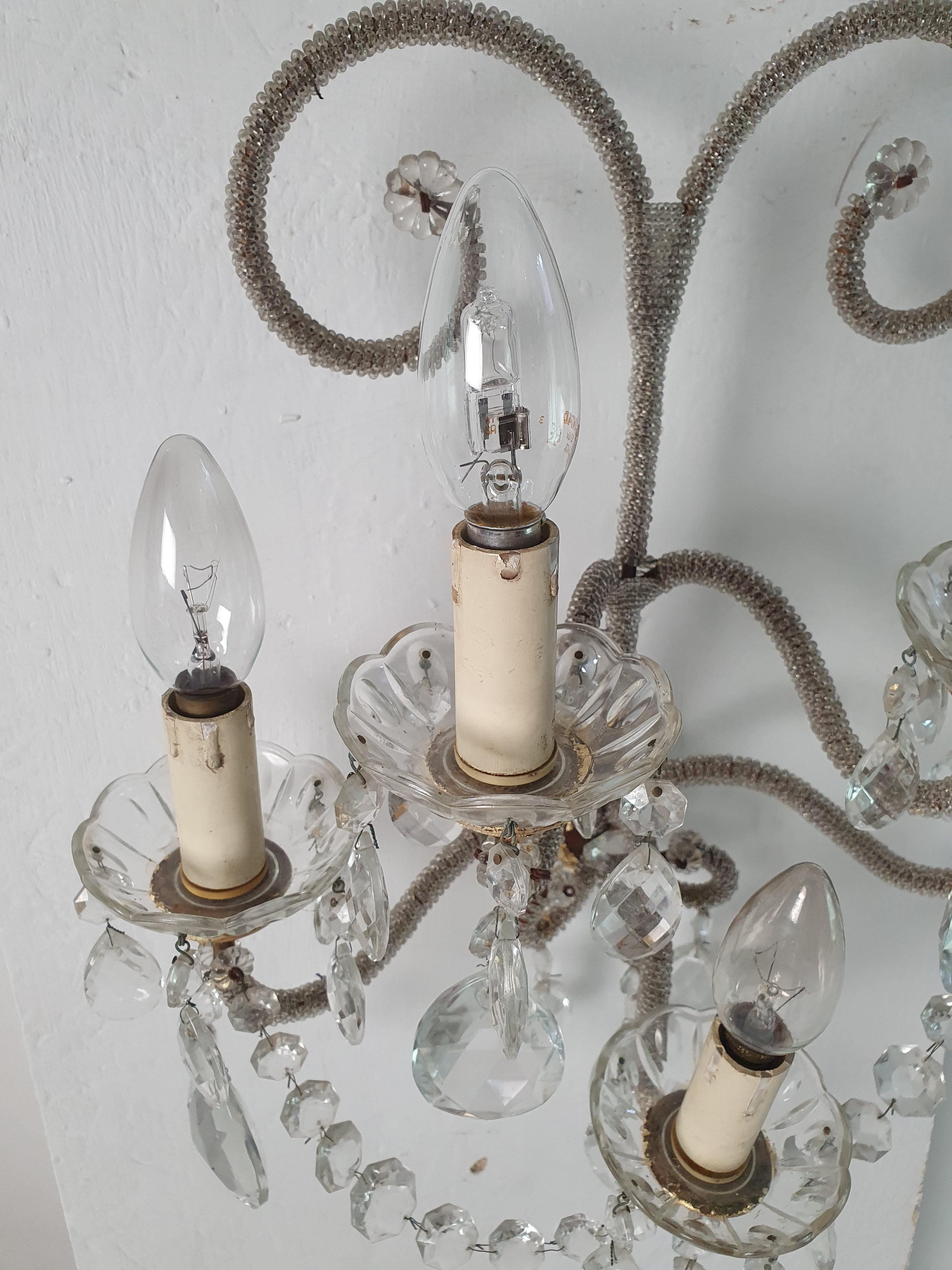 Two Pairs of Italian Crystal Wall Sconces In Good Condition For Sale In Albano Laziale, Rome/Lazio