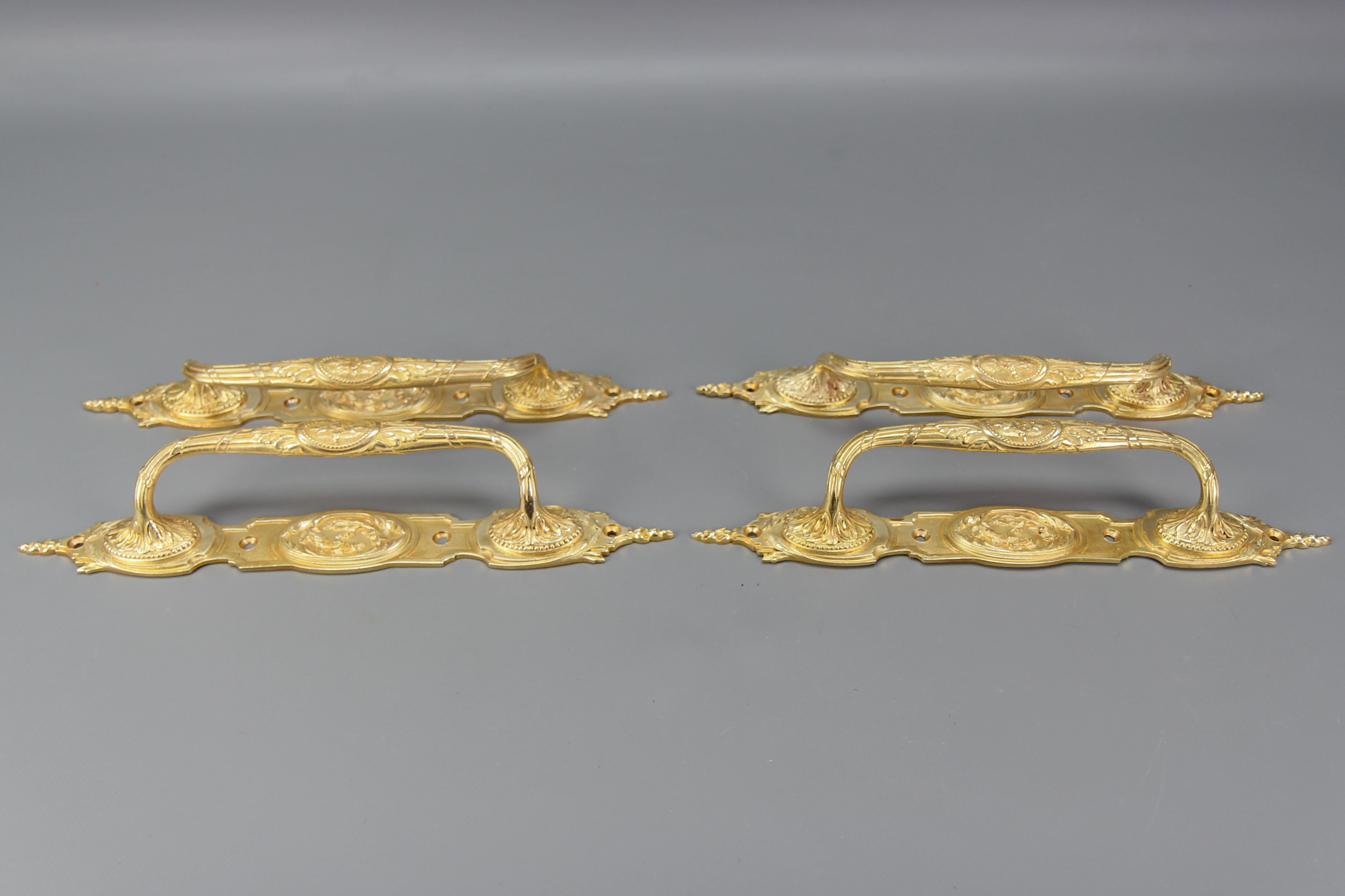 One Pair of Large Antique Louis XVI Style Bronze Door Handles, circa 1890 5