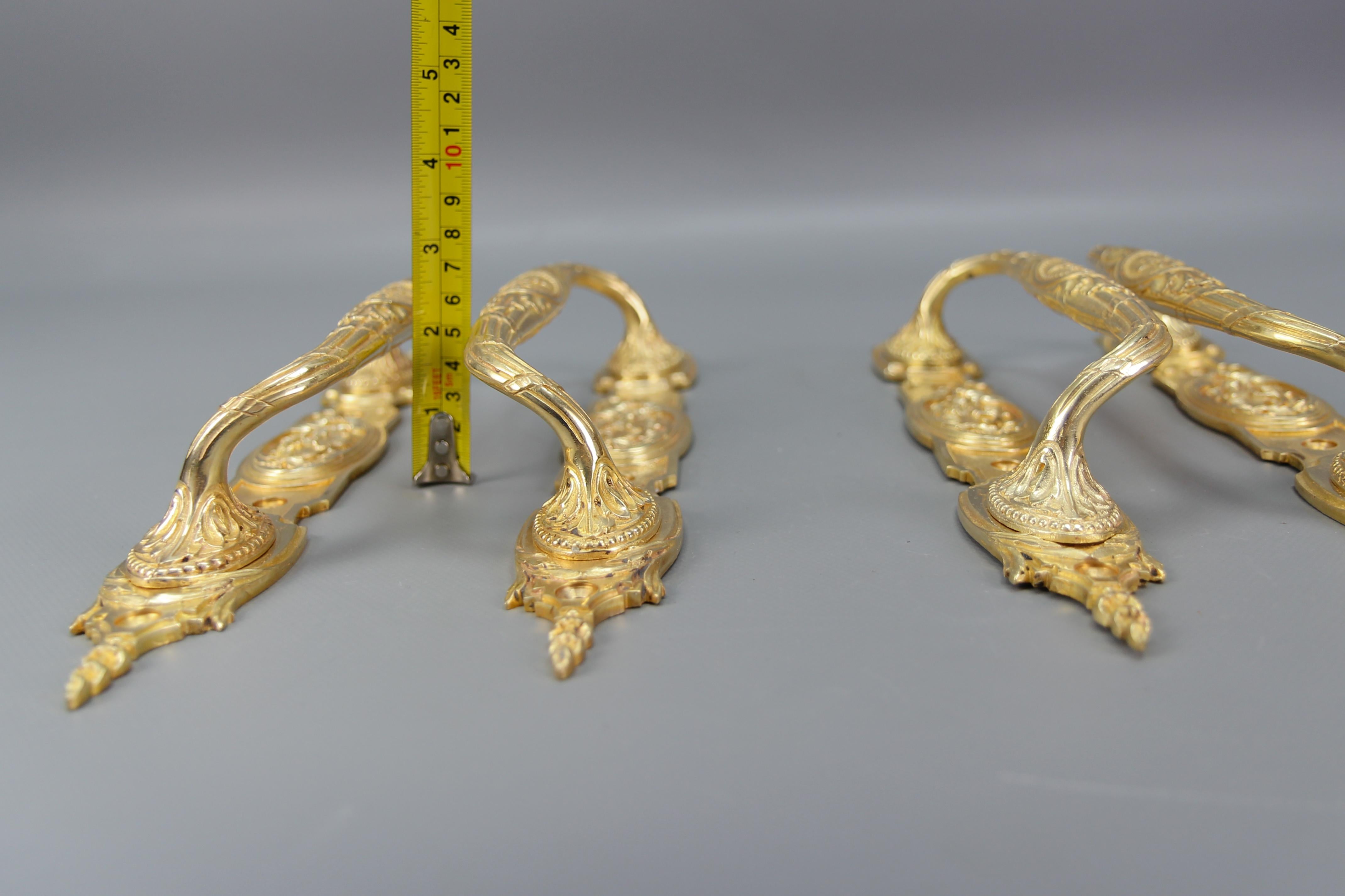 One Pair of Large Antique Louis XVI Style Bronze Door Handles, circa 1890 12