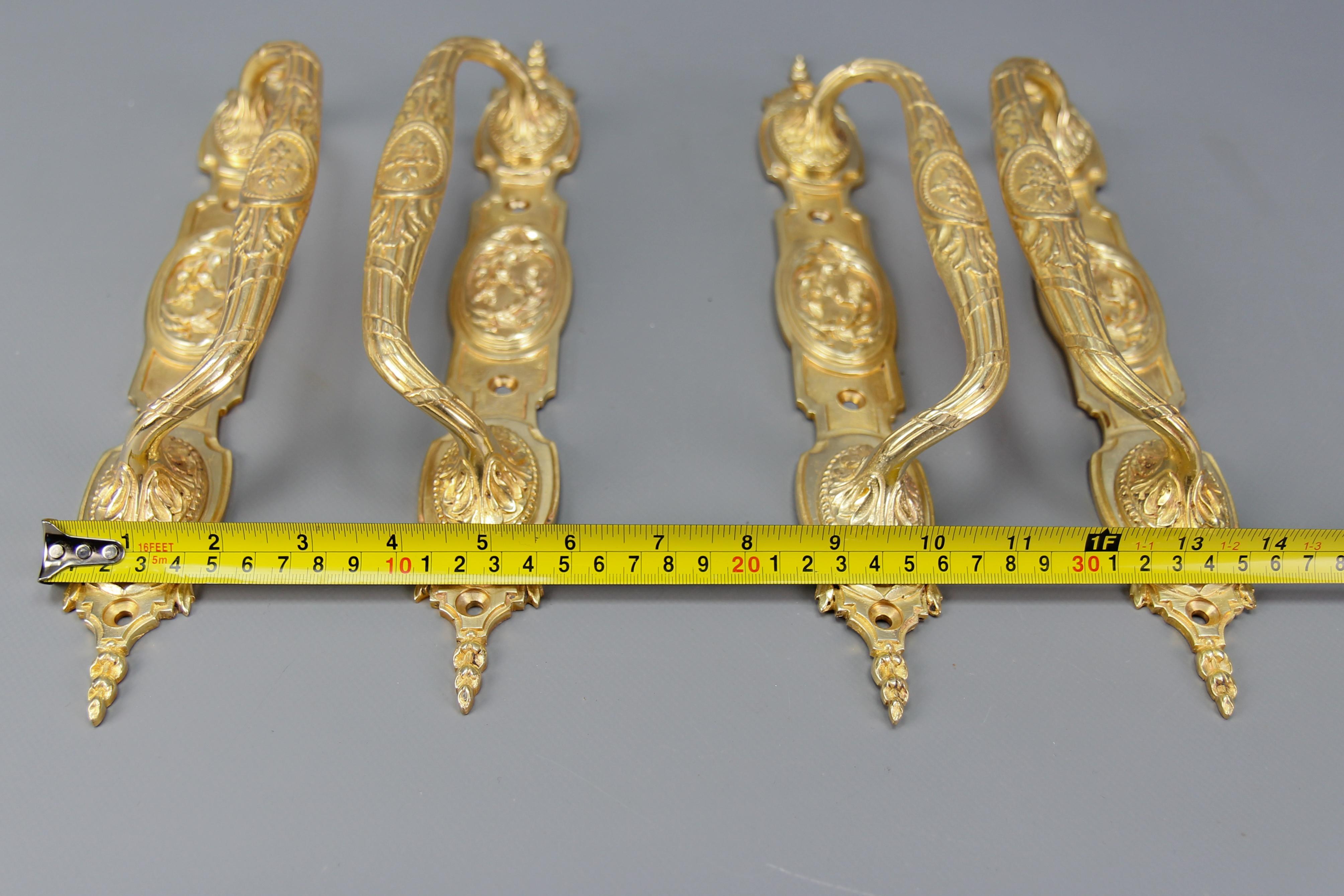 One Pair of Large Antique Louis XVI Style Bronze Door Handles, circa 1890 13