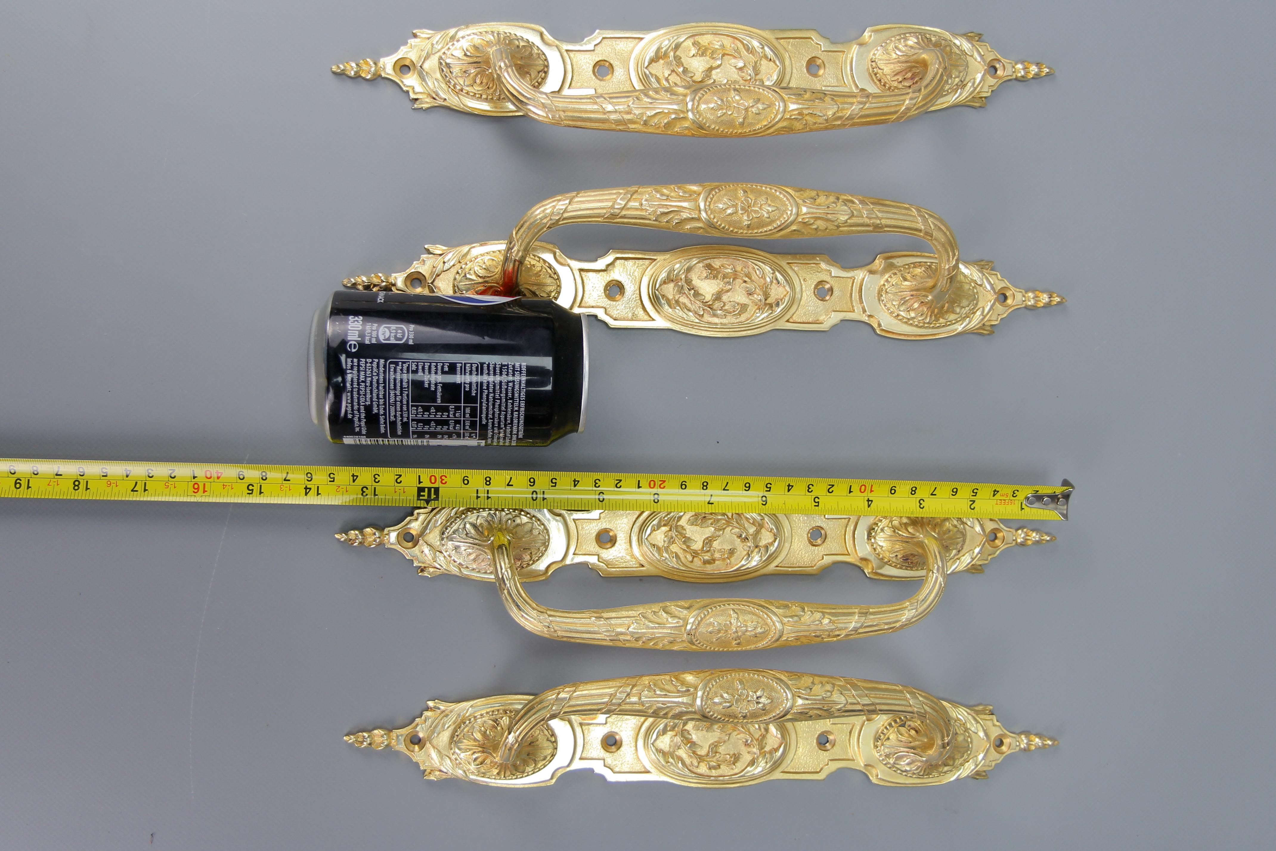 One Pair of Large Antique Louis XVI Style Bronze Door Handles, circa 1890 14
