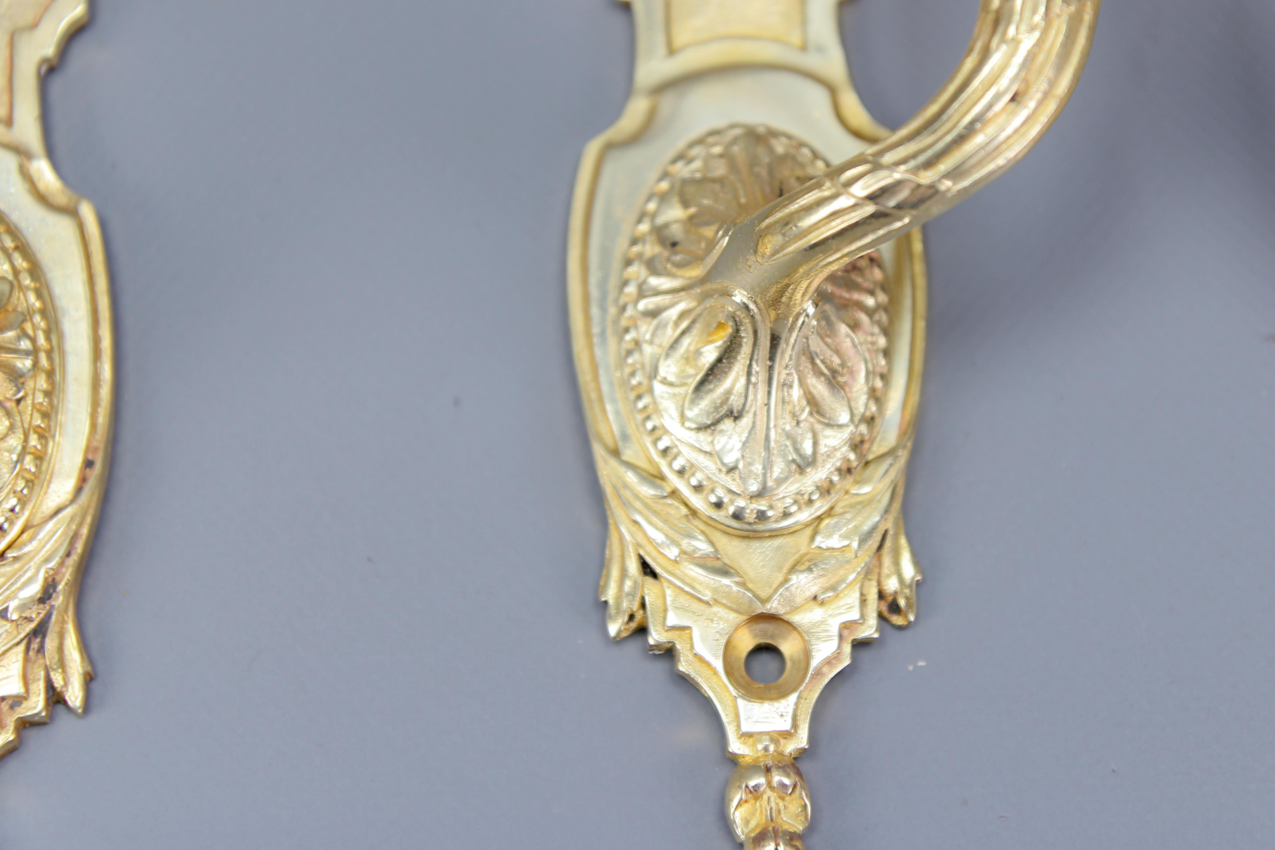 19th Century One Pair of Large Antique Louis XVI Style Bronze Door Handles, circa 1890