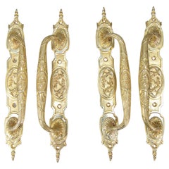 One Pair of Large Antique Louis XVI Style Bronze Door Handles, circa 1890