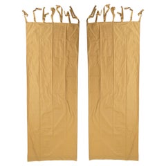 Elegant Long Yellow Silk Curtains, Machine-Made, Modern Style, Italy