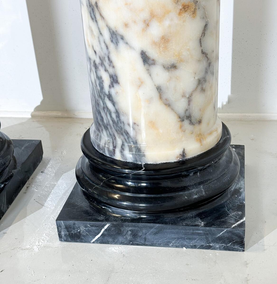 One Pair of Marble Columns, Italy, 1980s - Sold per pair For Sale 1