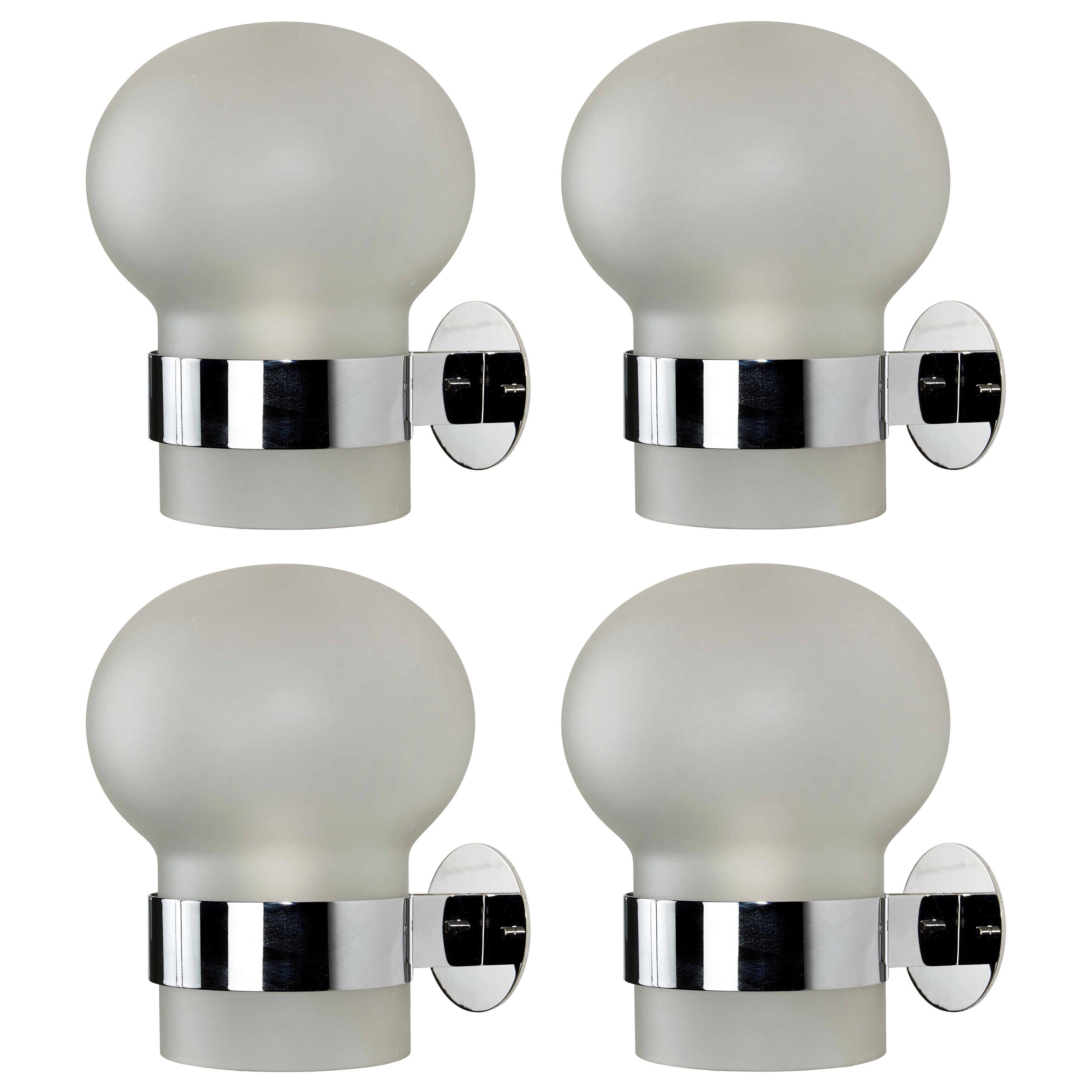 Two Pairs of Model 2404 Sconces by Fontana Arte