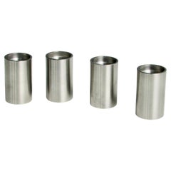Two Pairs of Modernist Stainless Steel Stelton Style Salt Pepper Shakers