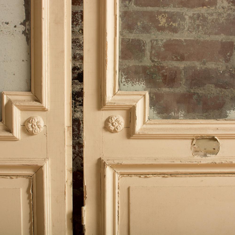 Two Pairs of Painted French Doors, circa 1900 In Good Condition In Philadelphia, PA