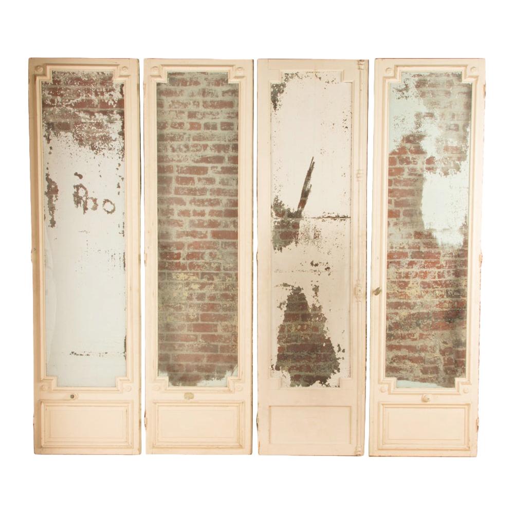 Two Pairs of Painted French Doors, circa 1900