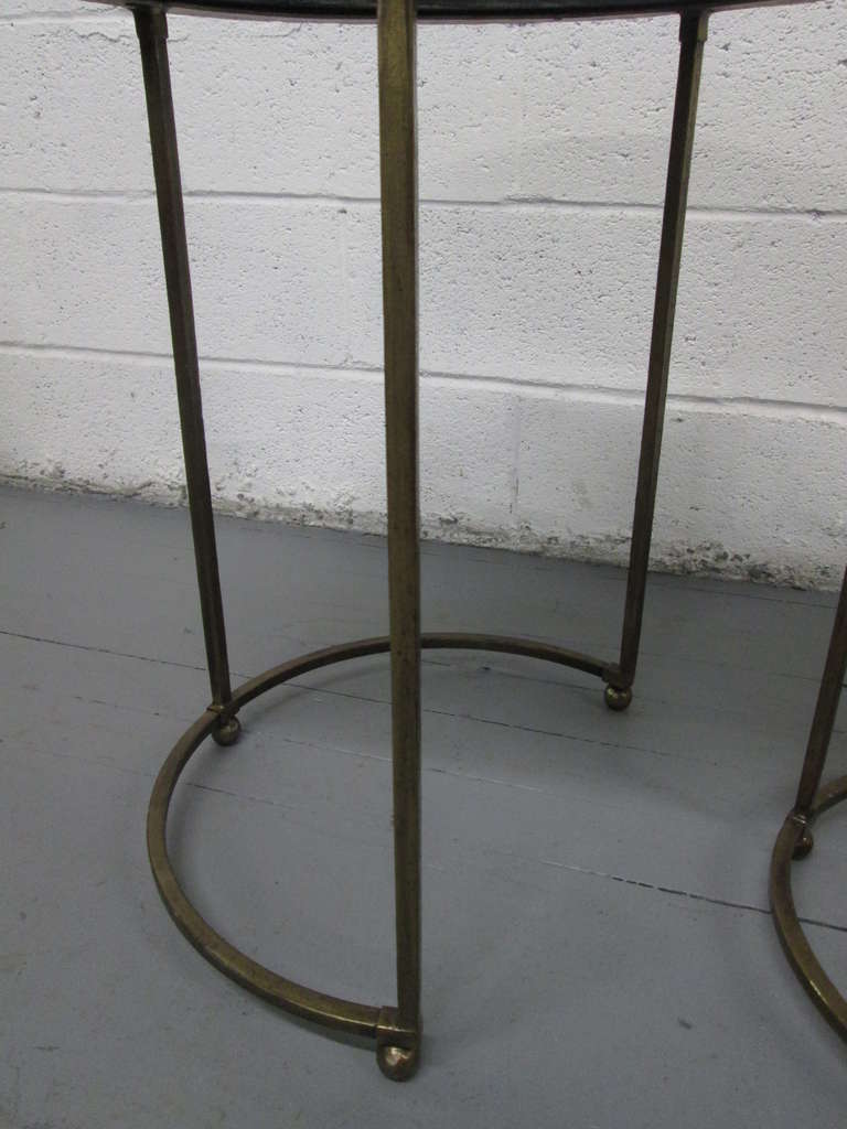 20th Century Two Pairs of Parchment Top Nest of Tables For Sale