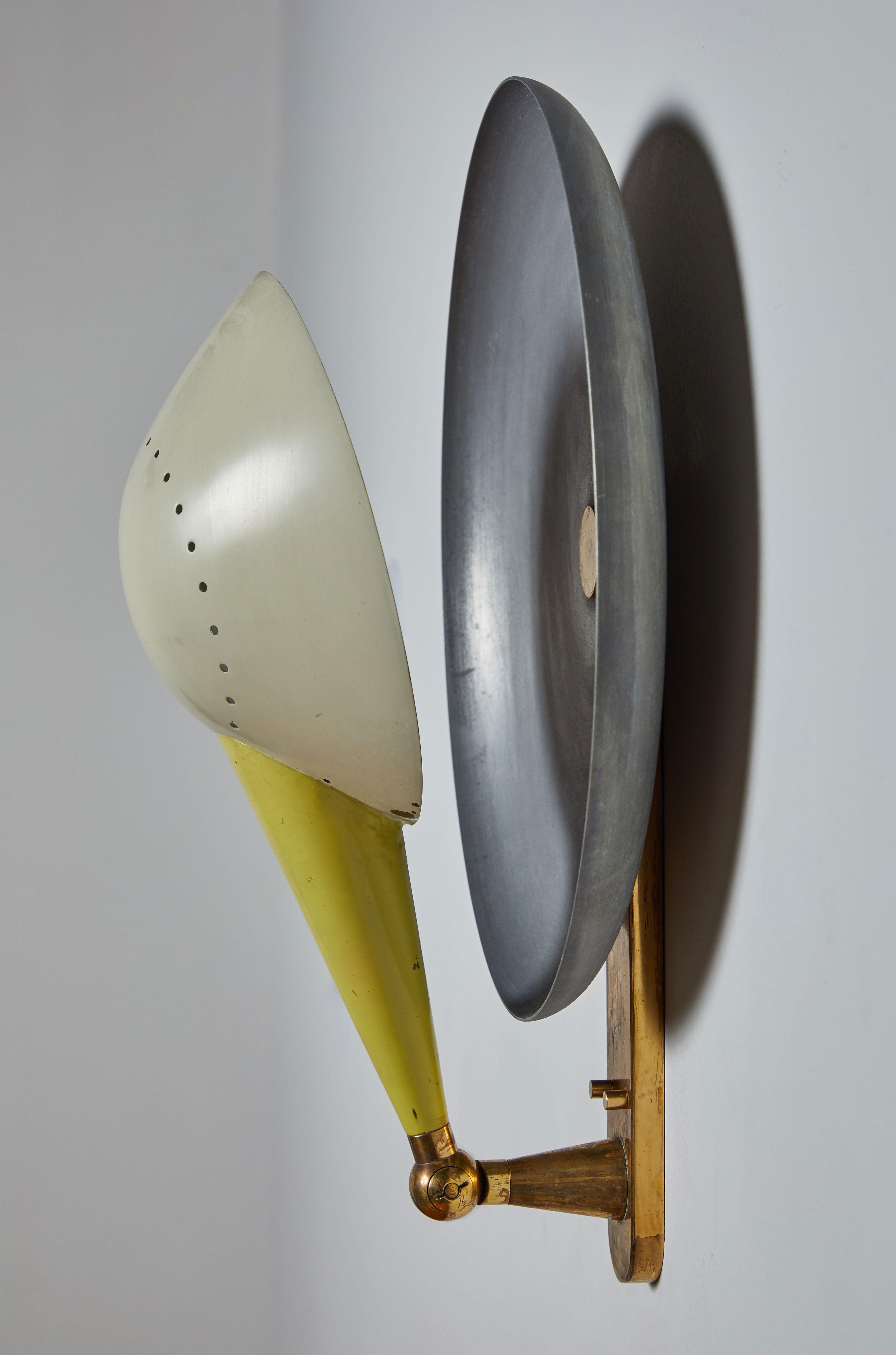 Aluminum Pair of Rare Model No. B 4917 Sconces by Stilnovo