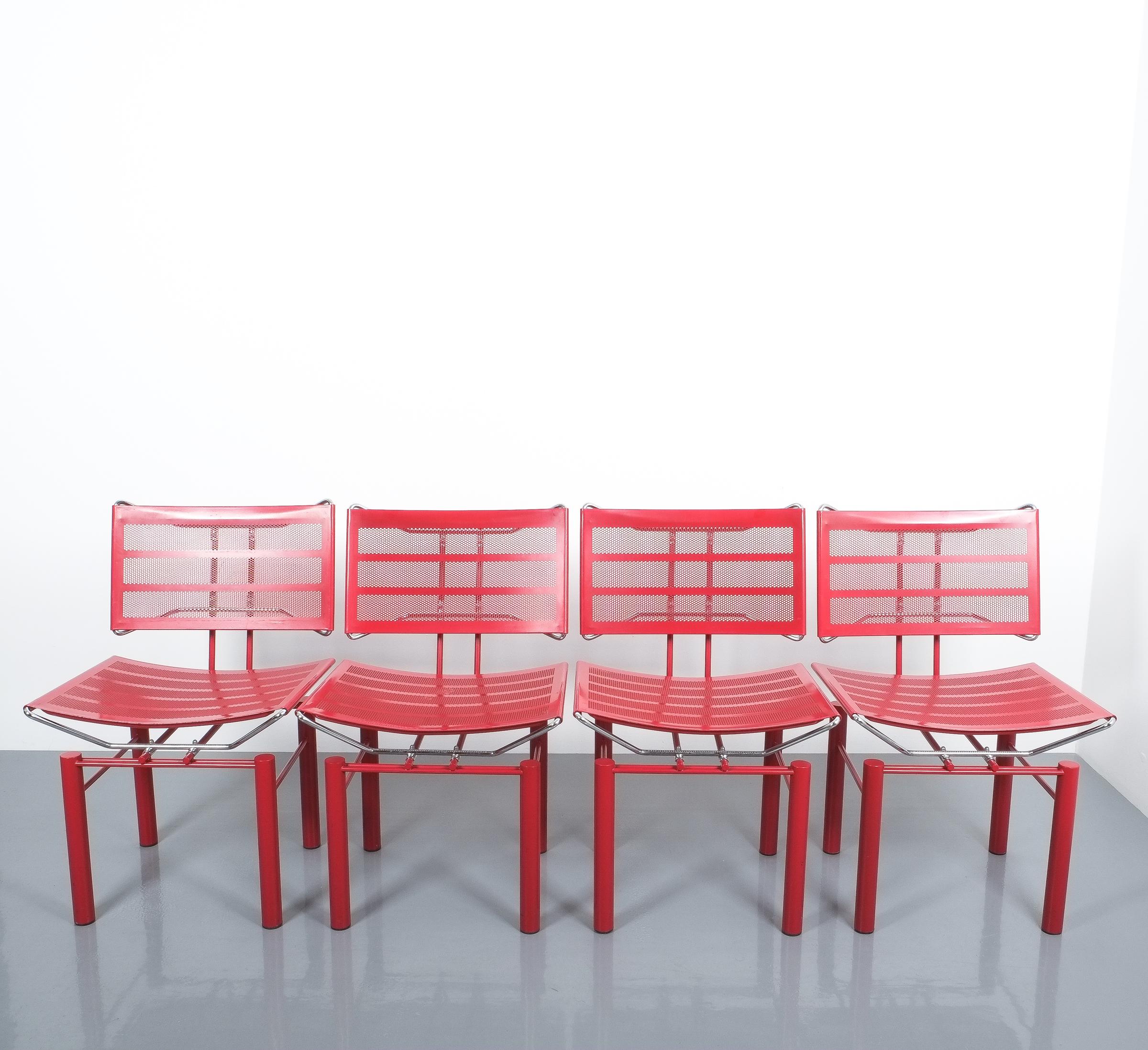 Red Hans Ullrich Bitsch Chairs Series 8600 Two Pairs For Sale 5