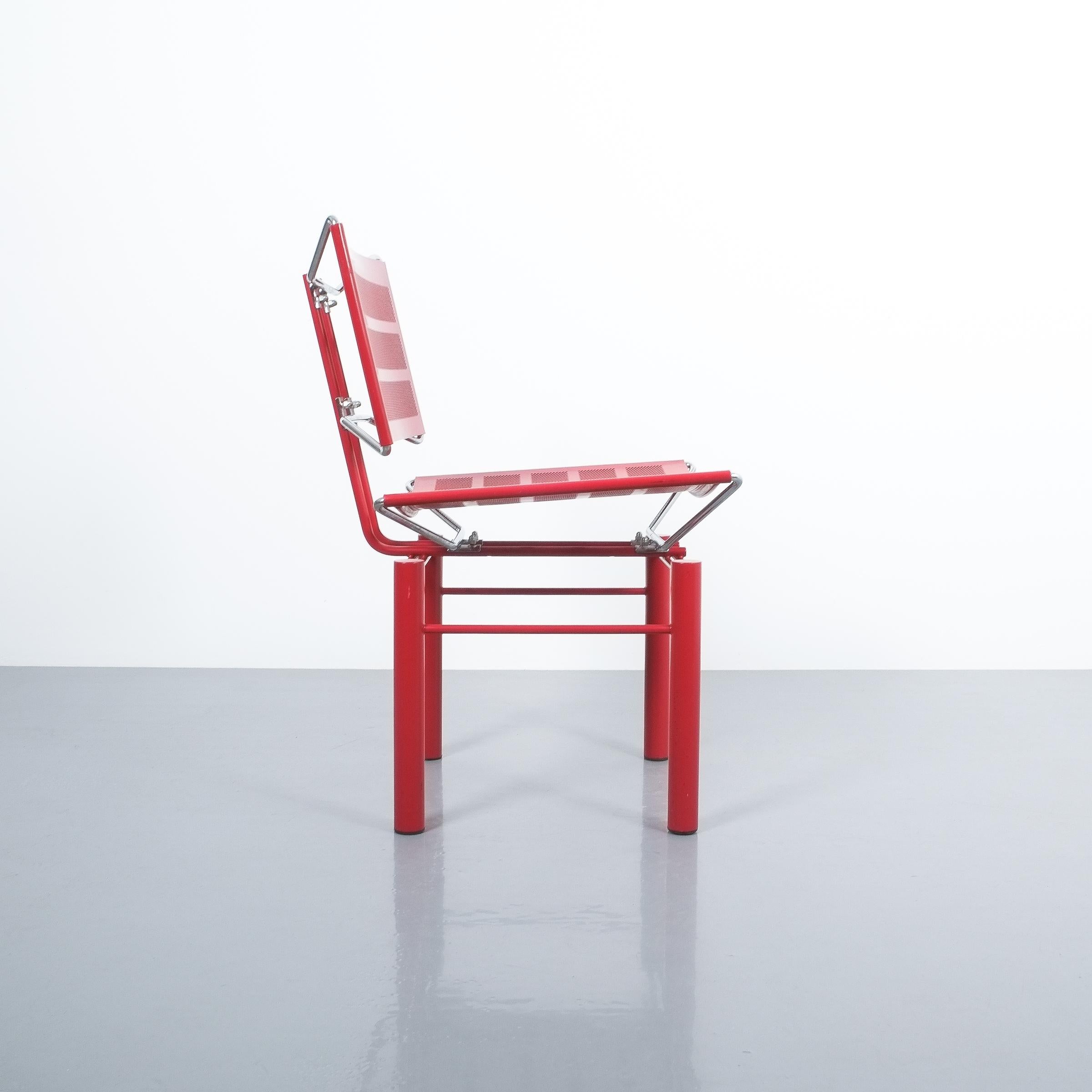 Late 20th Century Red Hans Ullrich Bitsch Chairs Series 8600 Two Pairs For Sale
