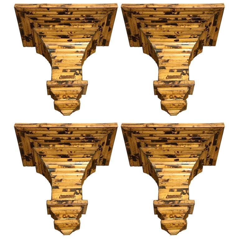 Two Pairs of Regency Style Bamboo Wall Brackets at 1stDibs