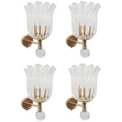 Two Pairs of Scalloped Sconces by Barovier e Toso