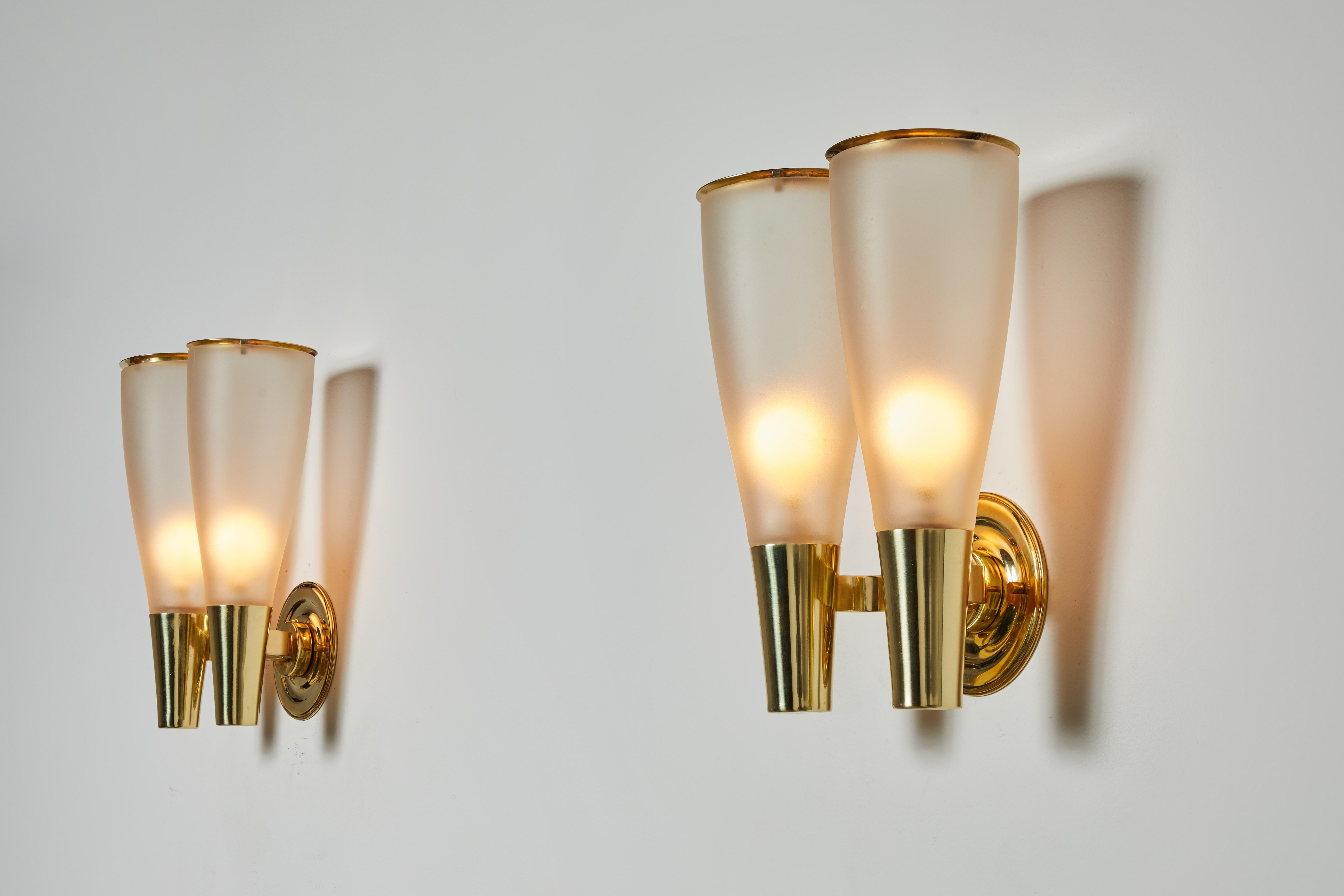 Pair of Sconces by Pietro Chiesa for Fontana Arte In Distressed Condition In Los Angeles, CA