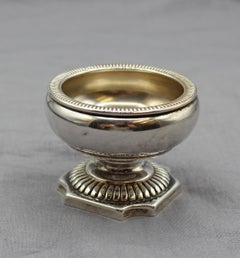 Two Pairs of Sterling Silver Salt Dips and Pepper Casters by Fisher