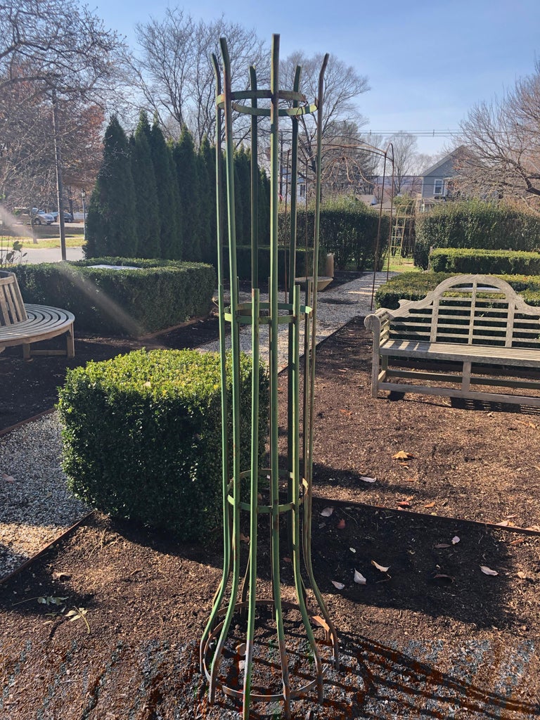 Two Pairs of TwoPiece French Wrought Iron Tree Guards For Sale at 1stdibs