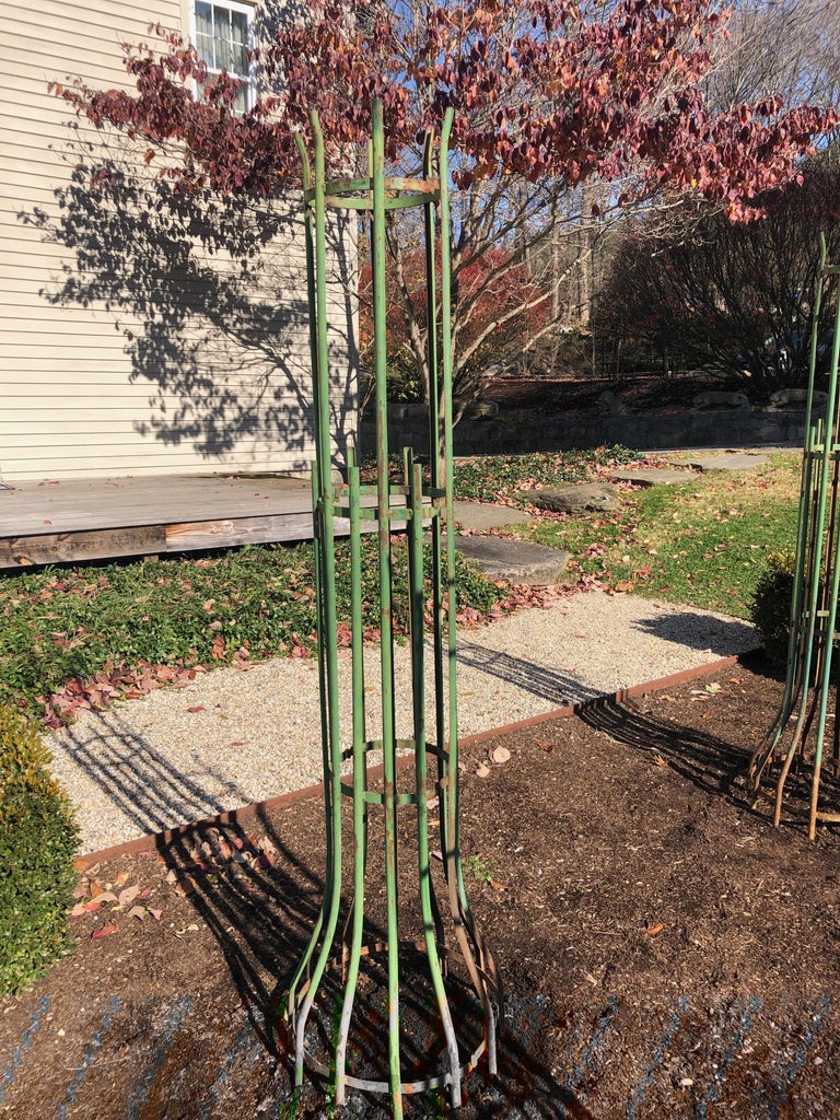 Two Pairs of TwoPiece French Wrought Iron Tree Guards For Sale at 1stdibs