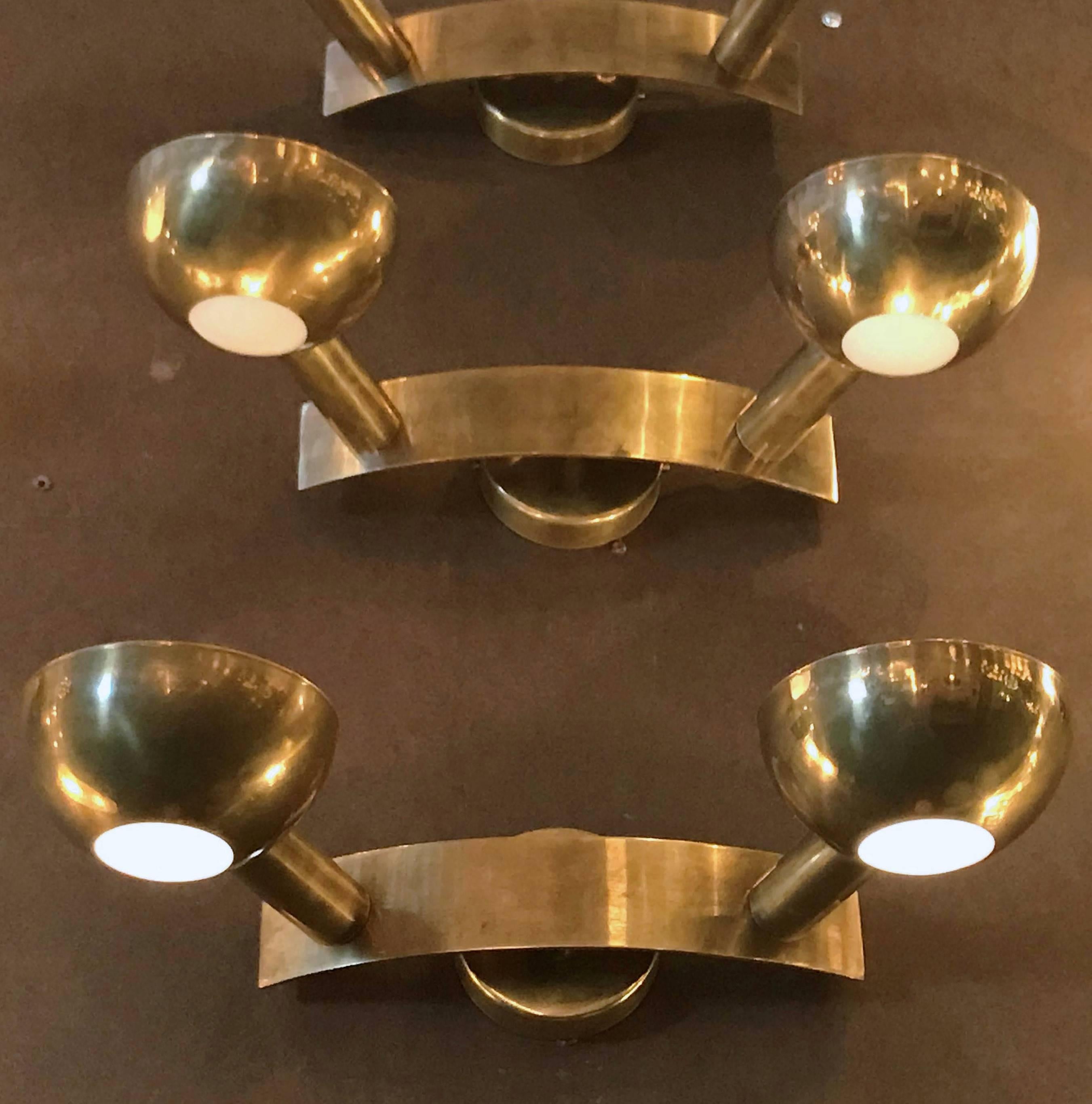 Two Pairs of Uplight Sconces in the style of Stilnovo, circa 1954 1