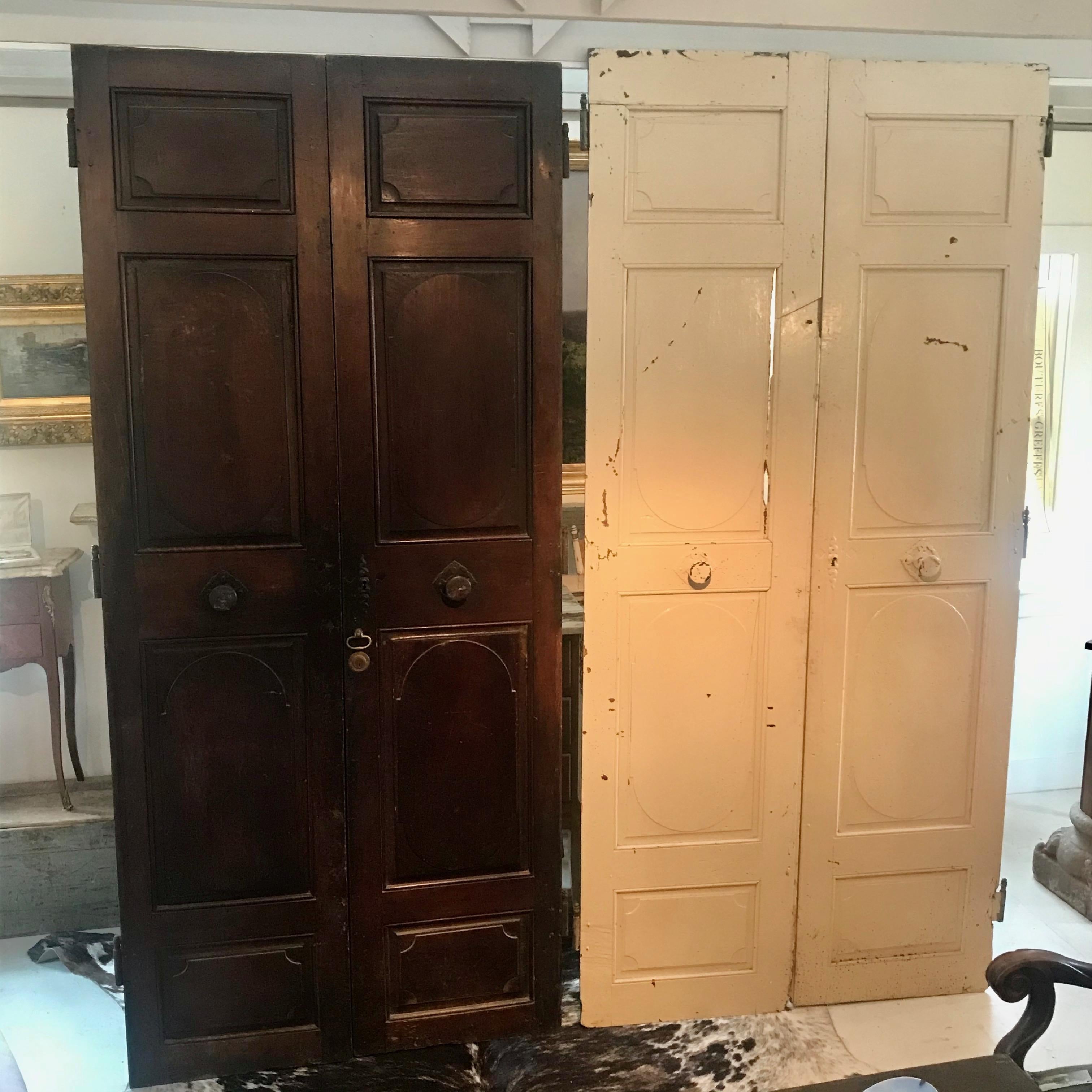 Two Pairs of Very Large Architectural Palatial French Walnut Doors For Sale 10