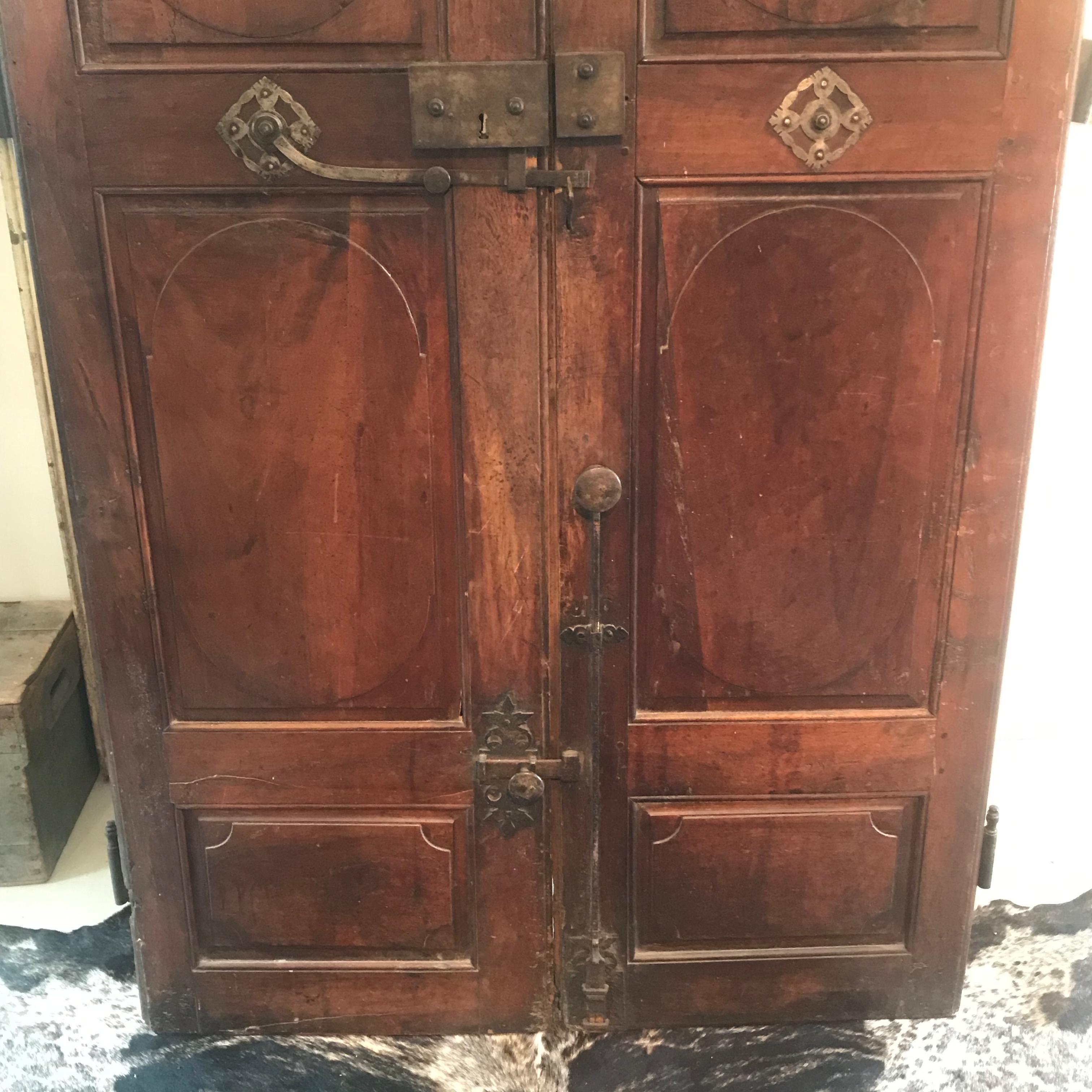 Two Pairs of Very Large Architectural Palatial French Walnut Doors In Good Condition For Sale In Hopewell, NJ
