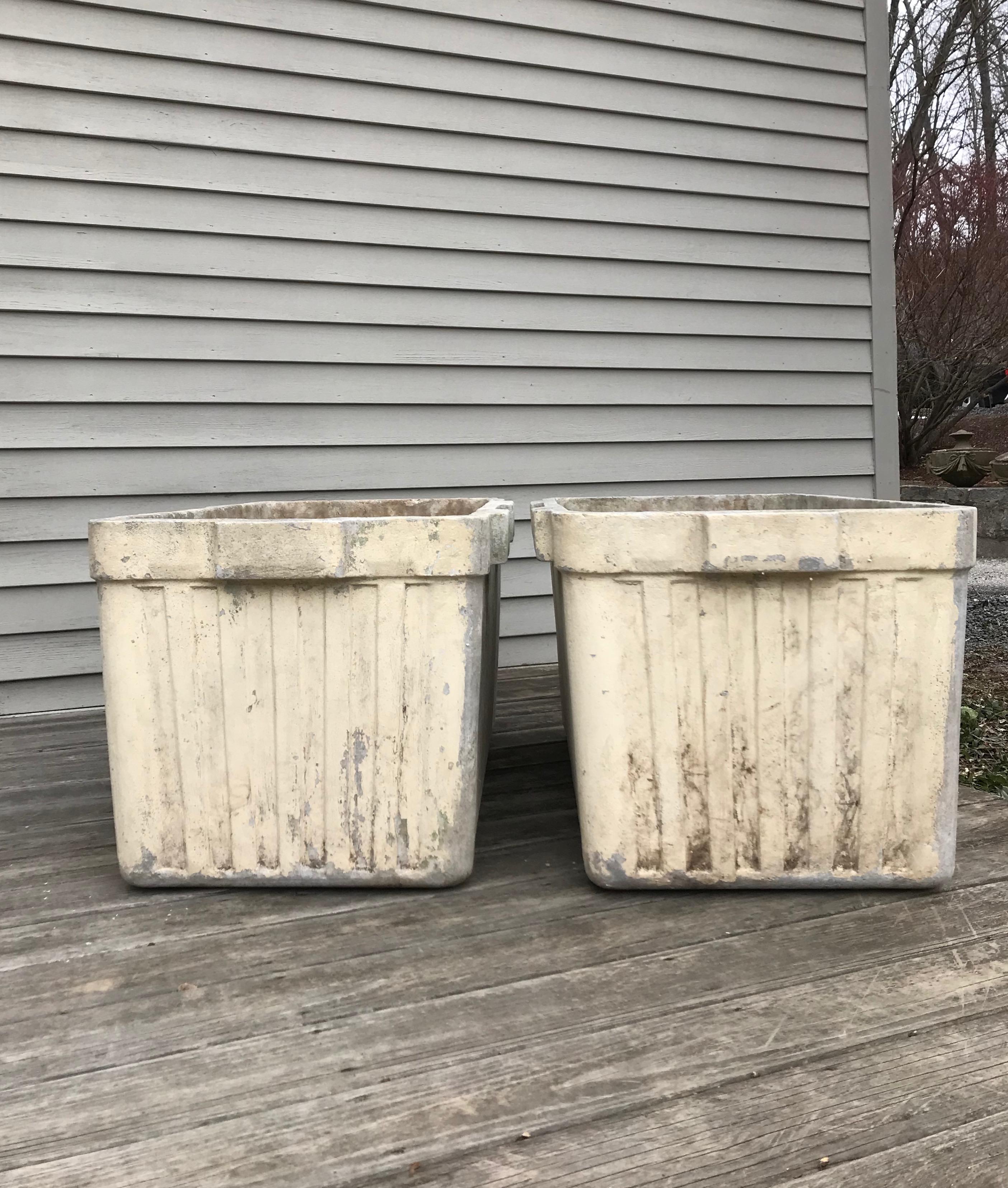 Very Large Ribbed Rectangular Willy Guhl Planters by Eternit For Sale 13